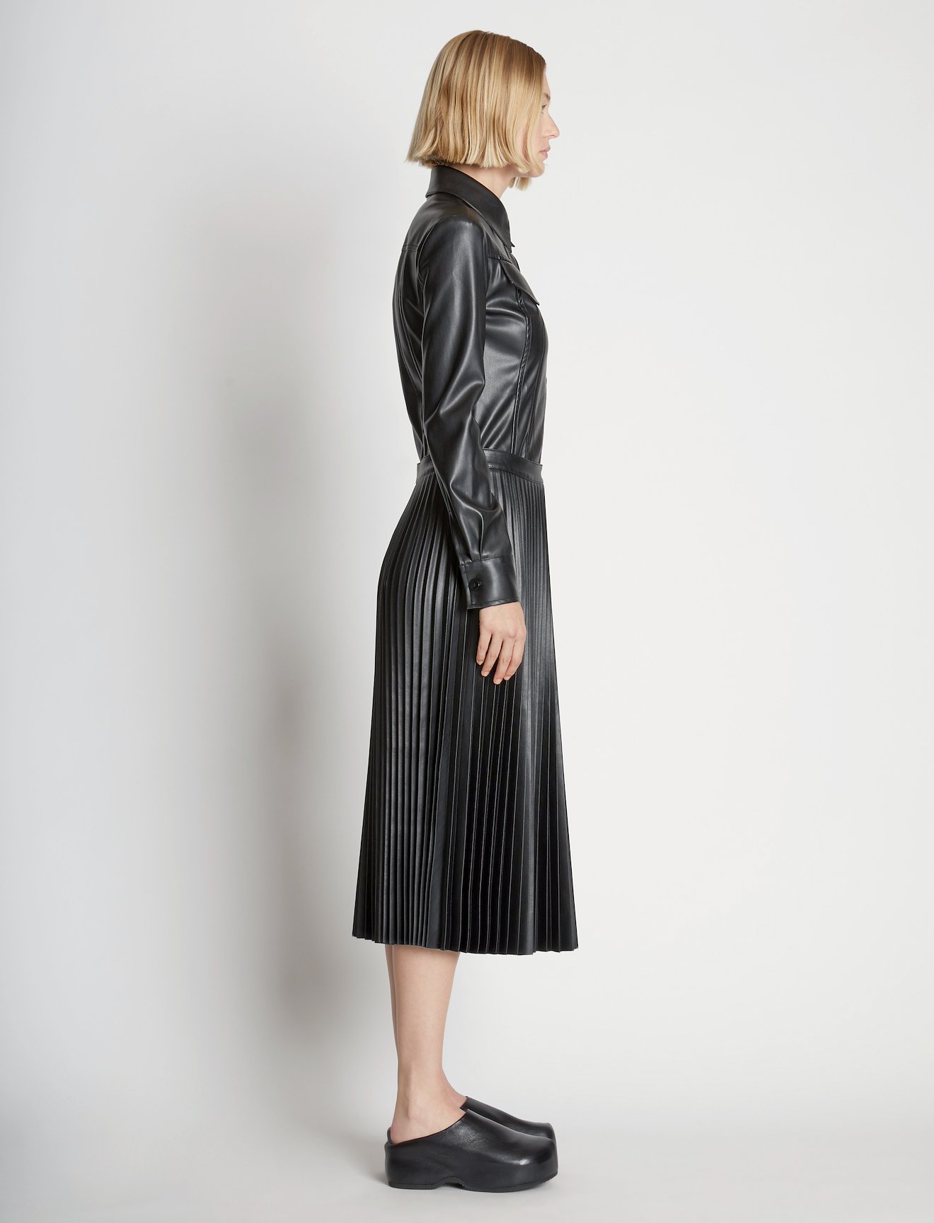 Faux Leather Tapered Shirt #2