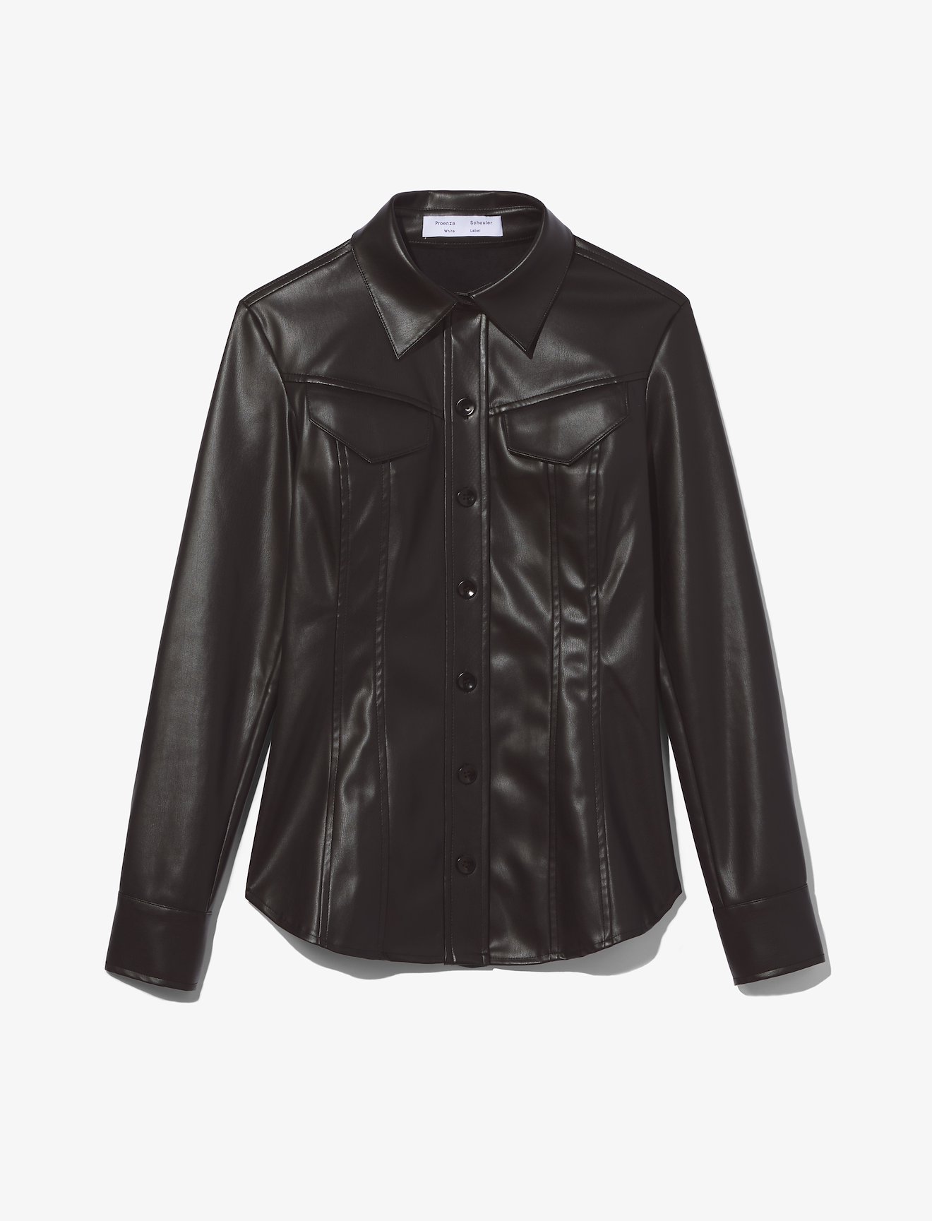 Faux Leather Tapered Shirt #5