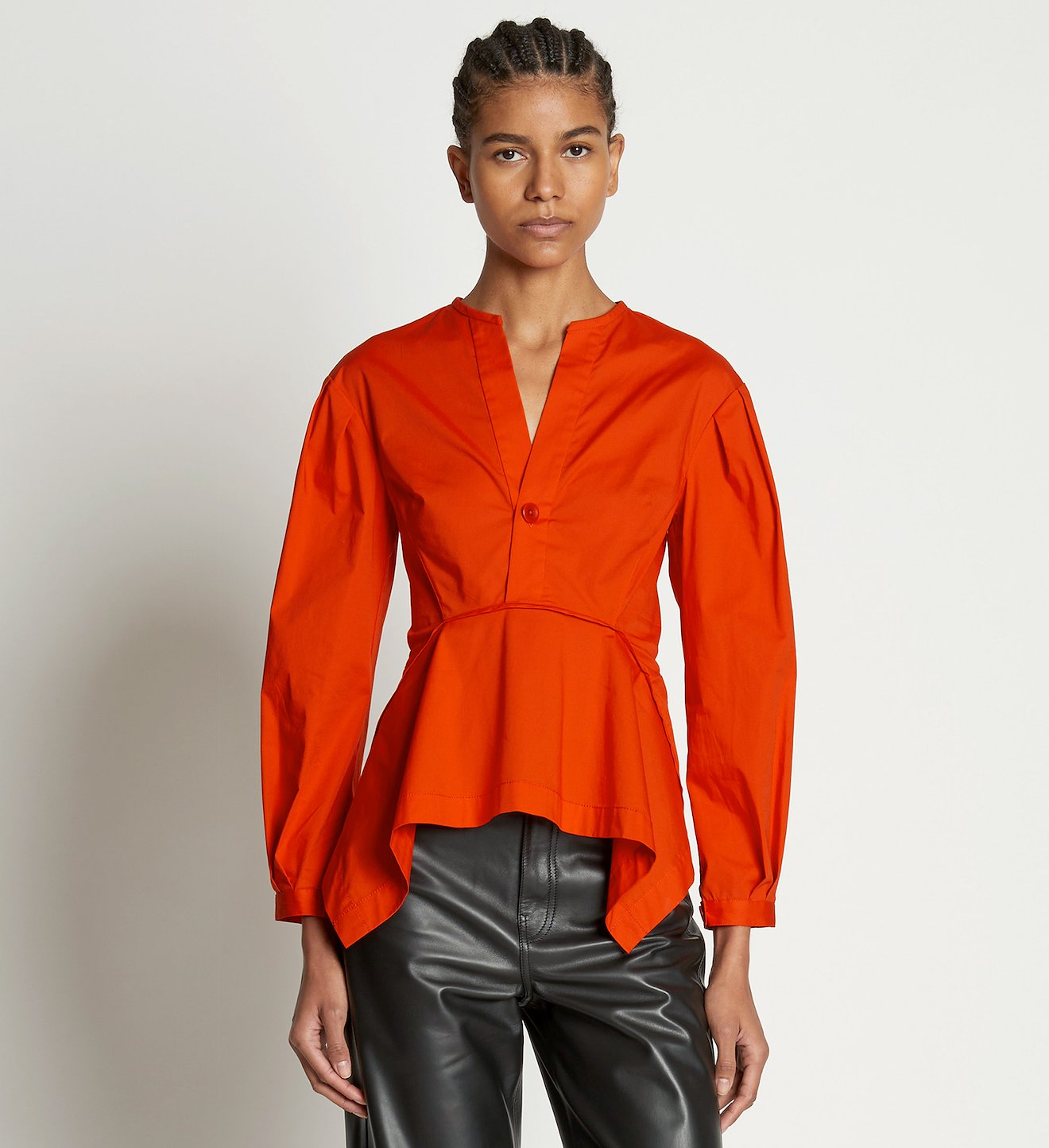 V-Neck Poplin Top