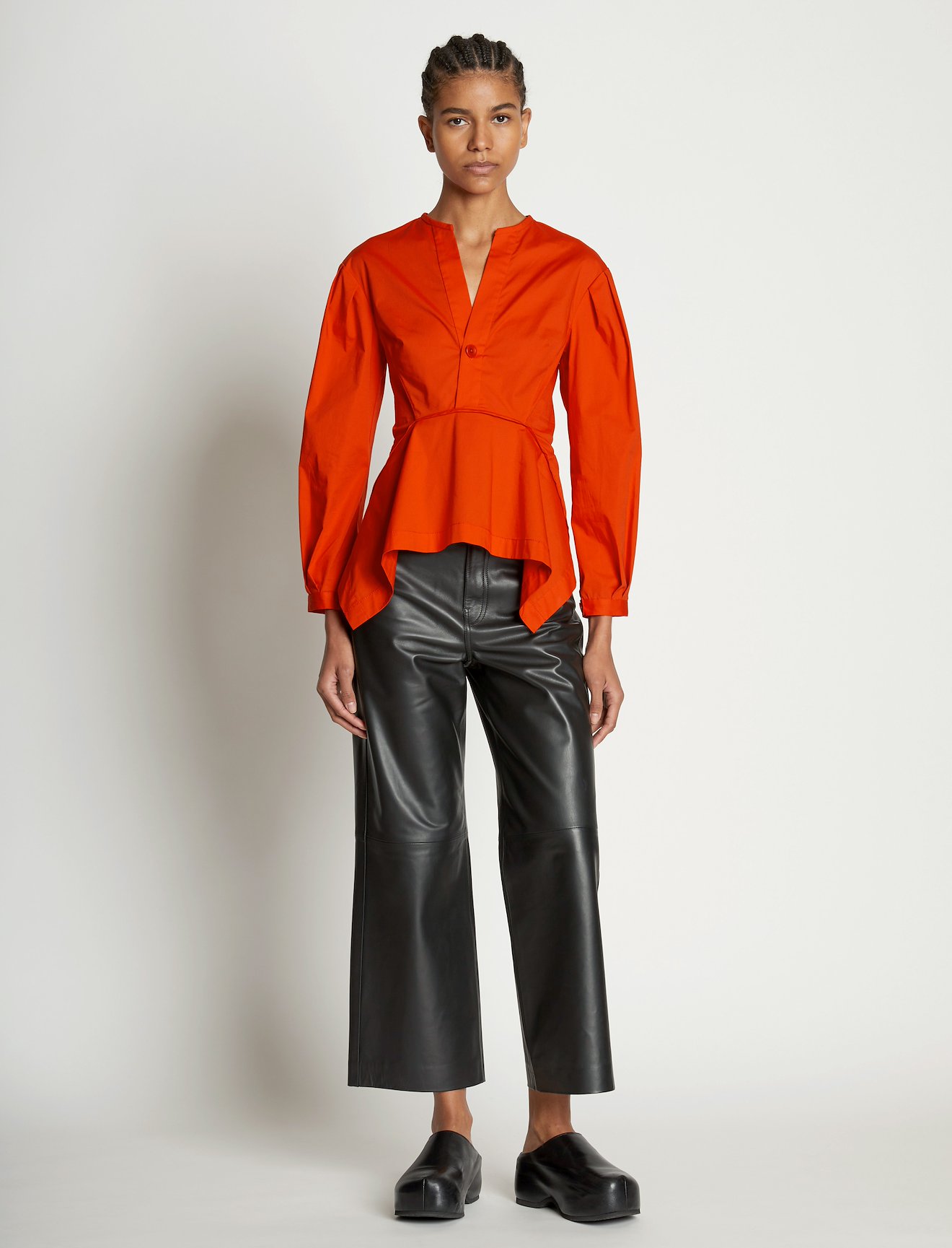 V-Neck Poplin Top #1