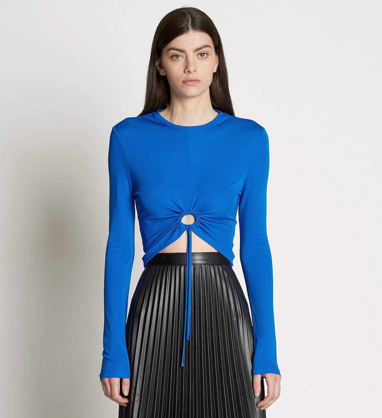 Matte Crepe Drawstring Top