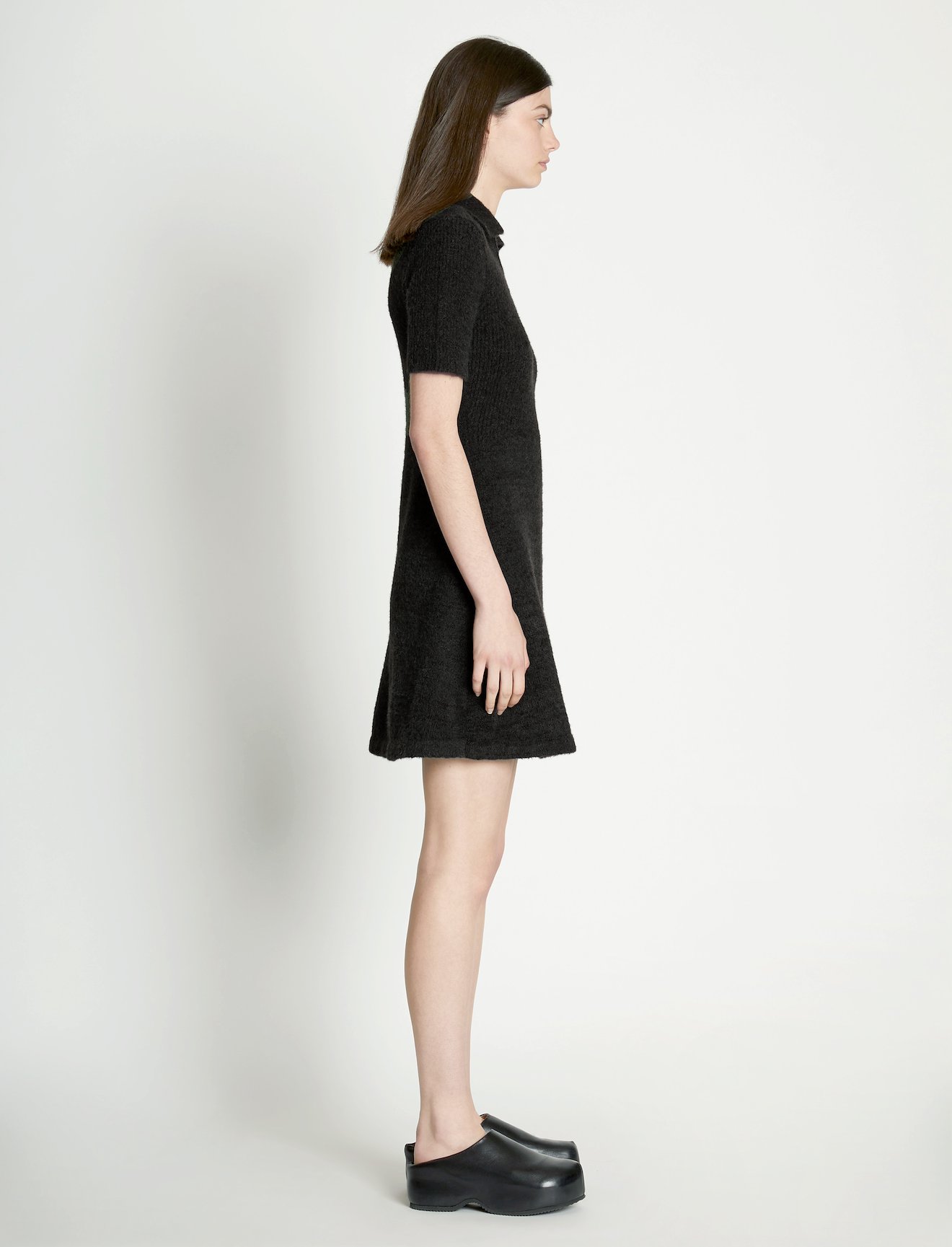 Fluffy Knit Polo Dress #1