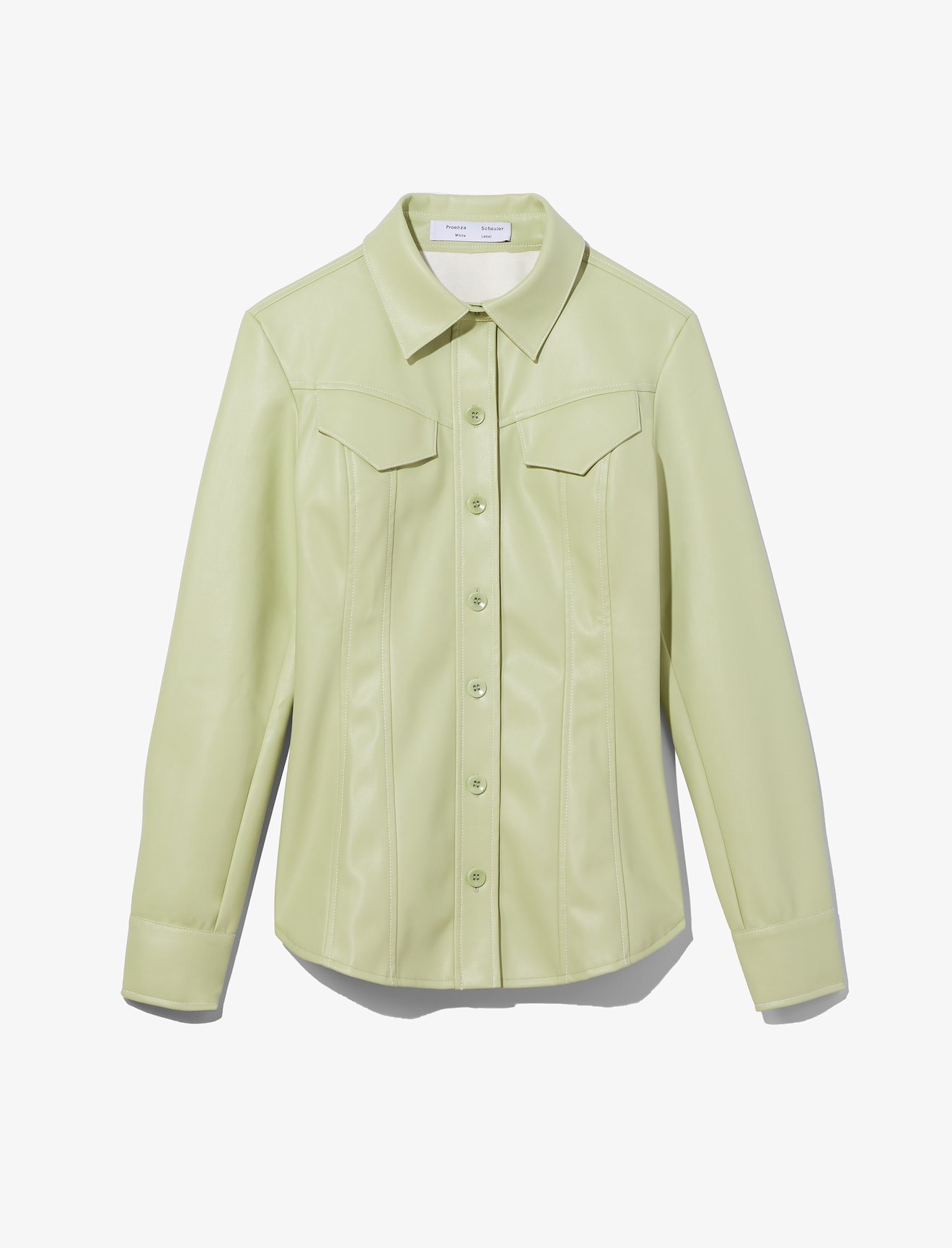 Faux Leather Tapered Shirt #5