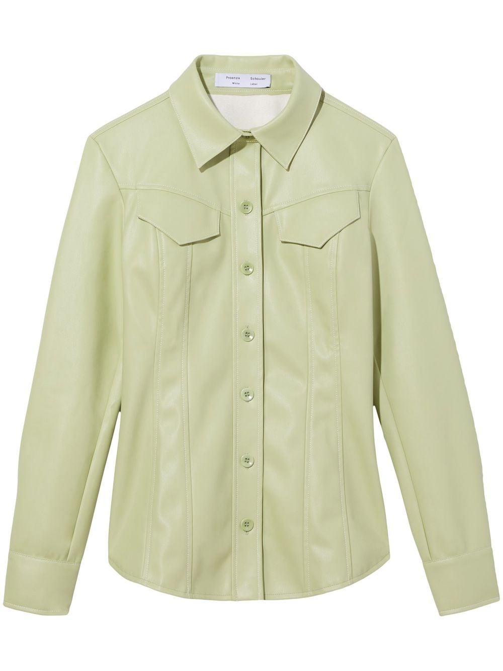 Proenza Schouler White Label Long-sleeved Tapered Shirt In Green