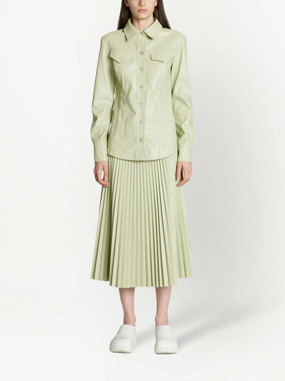 Proenza Schouler White Label long-sleeved tapered shirt - Groen