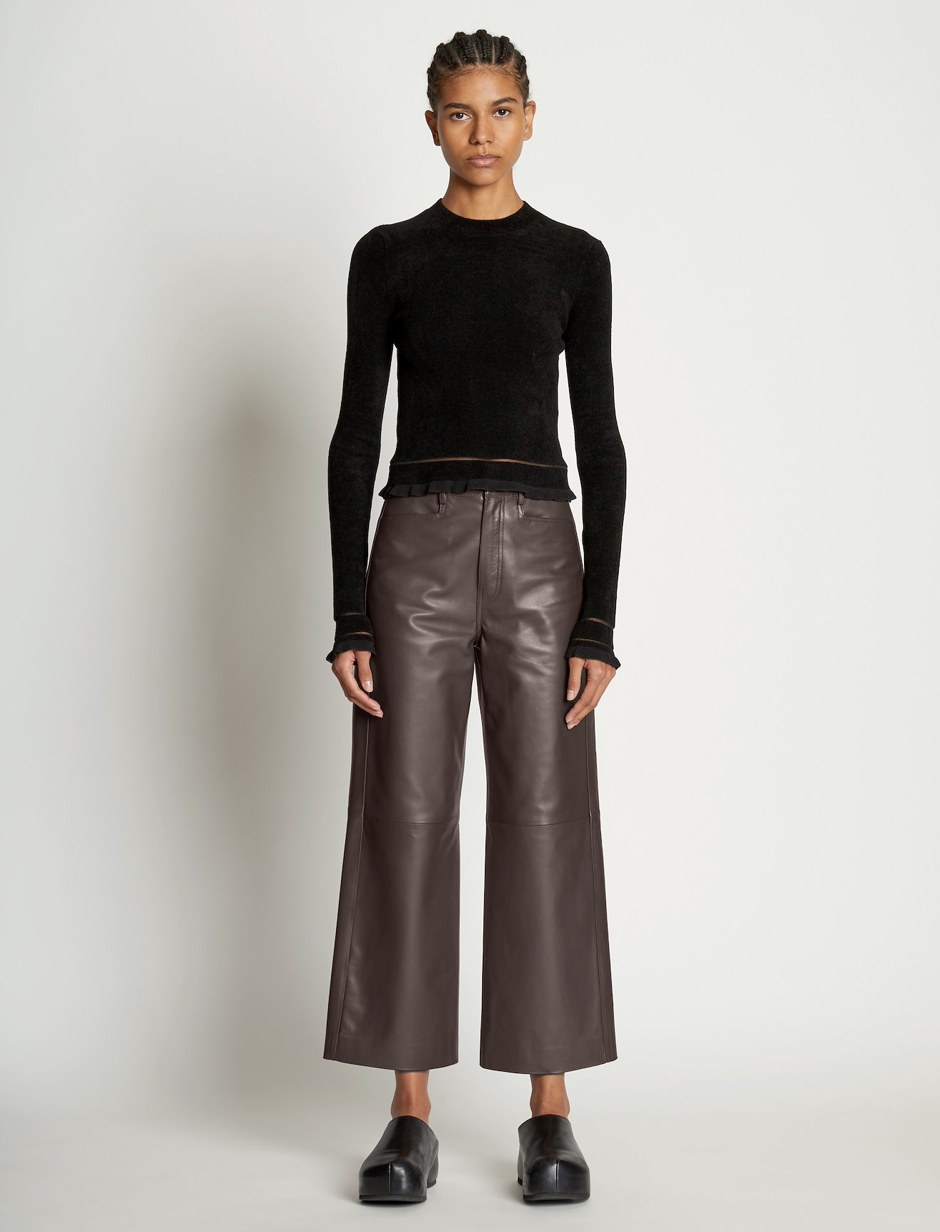 Cropped Turtleneck Chenille Sweater #1