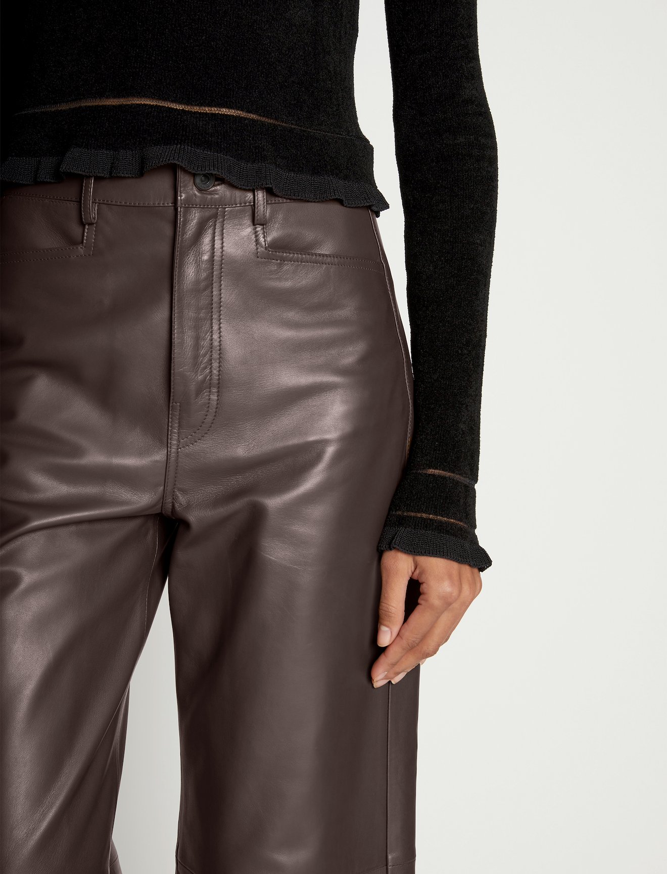 Cropped Turtleneck Chenille Sweater #4