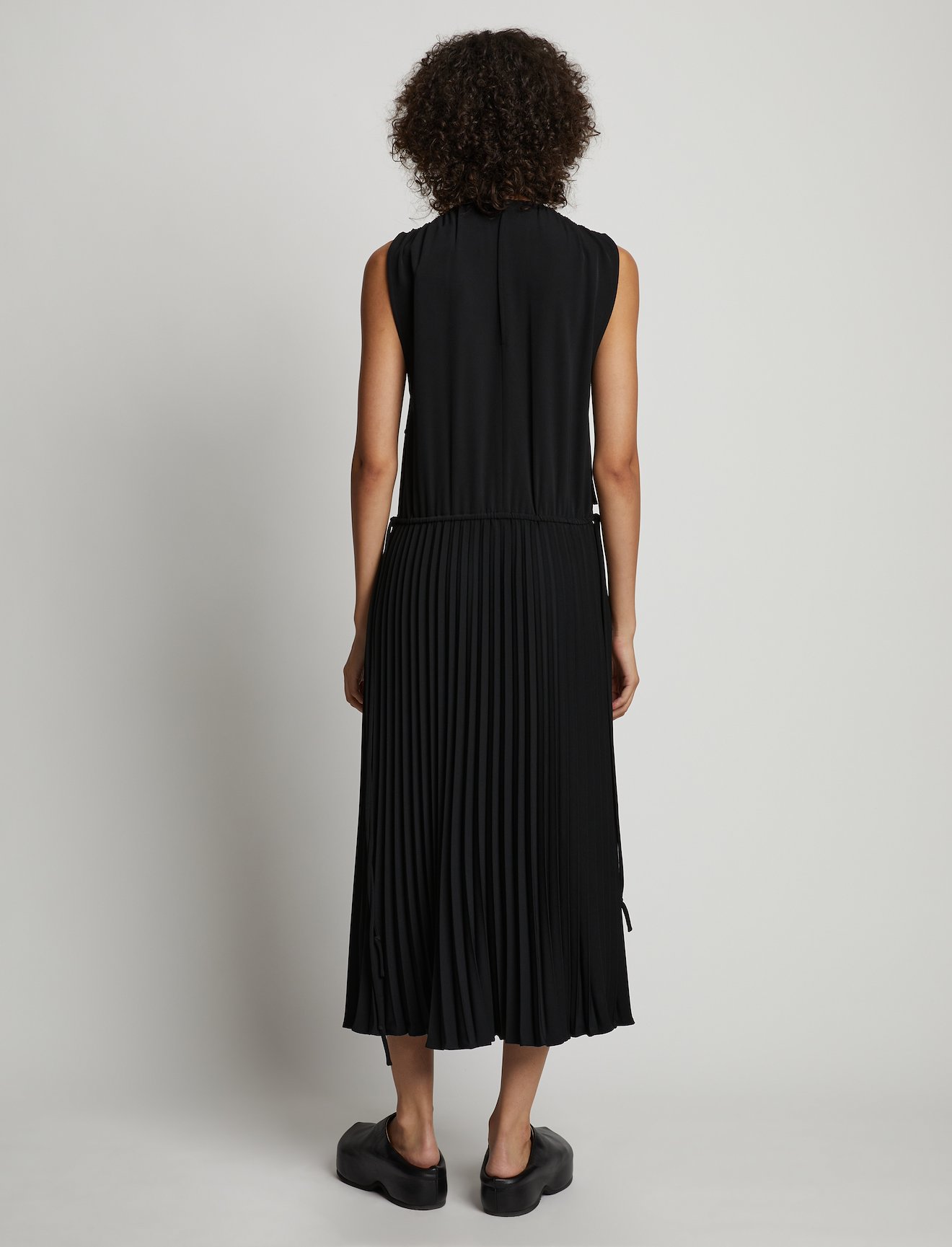Pleatable Crepe Drawstring Dress #2