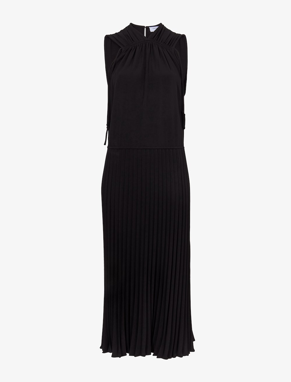 Pleatable Crepe Drawstring Dress