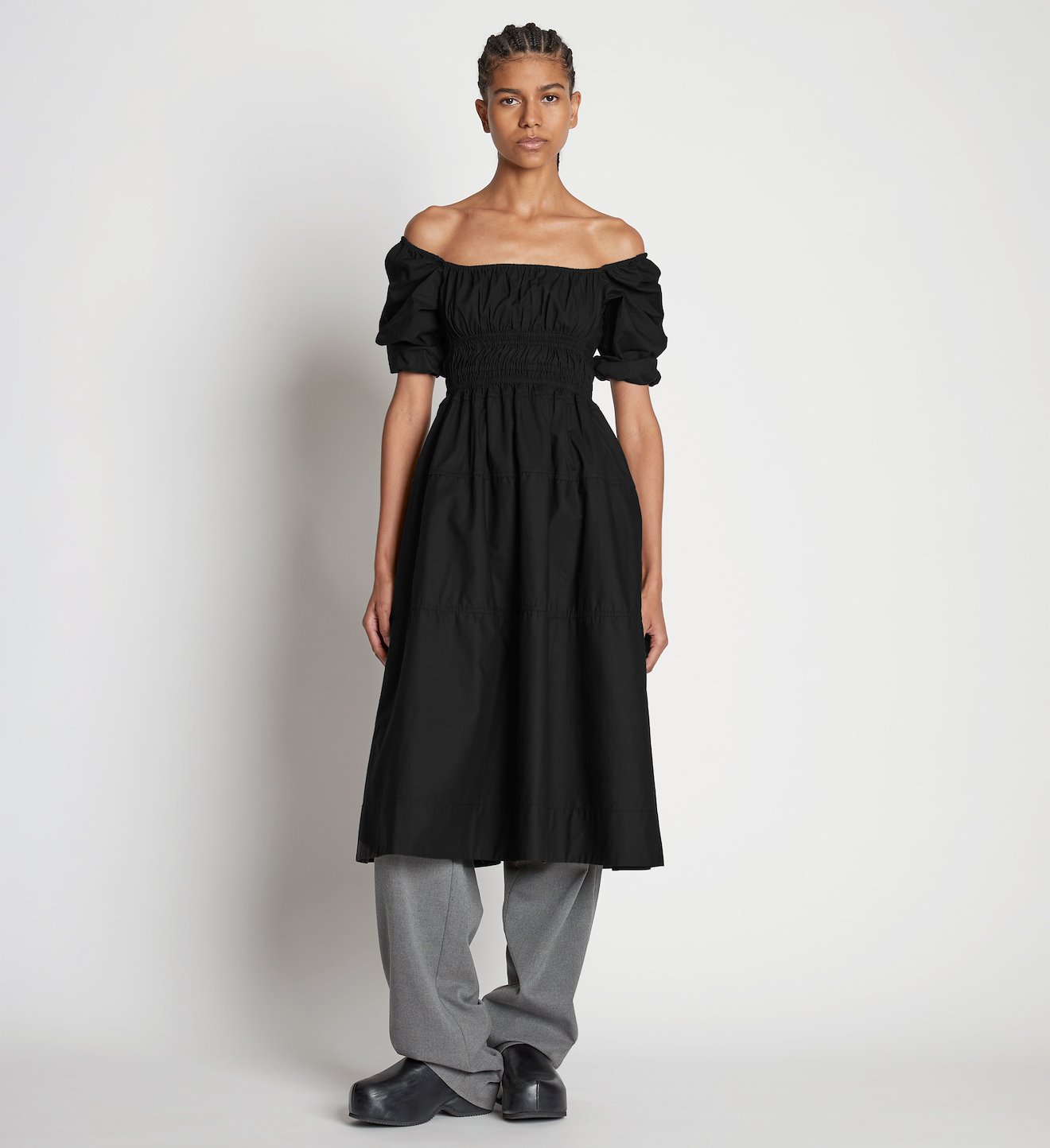 Square Neck Poplin Dress