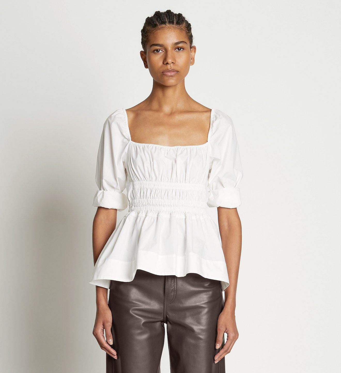 Square Neck Poplin Top