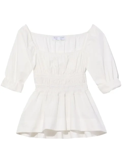 Proenza Schouler White Label smocked-detail square neck blouse