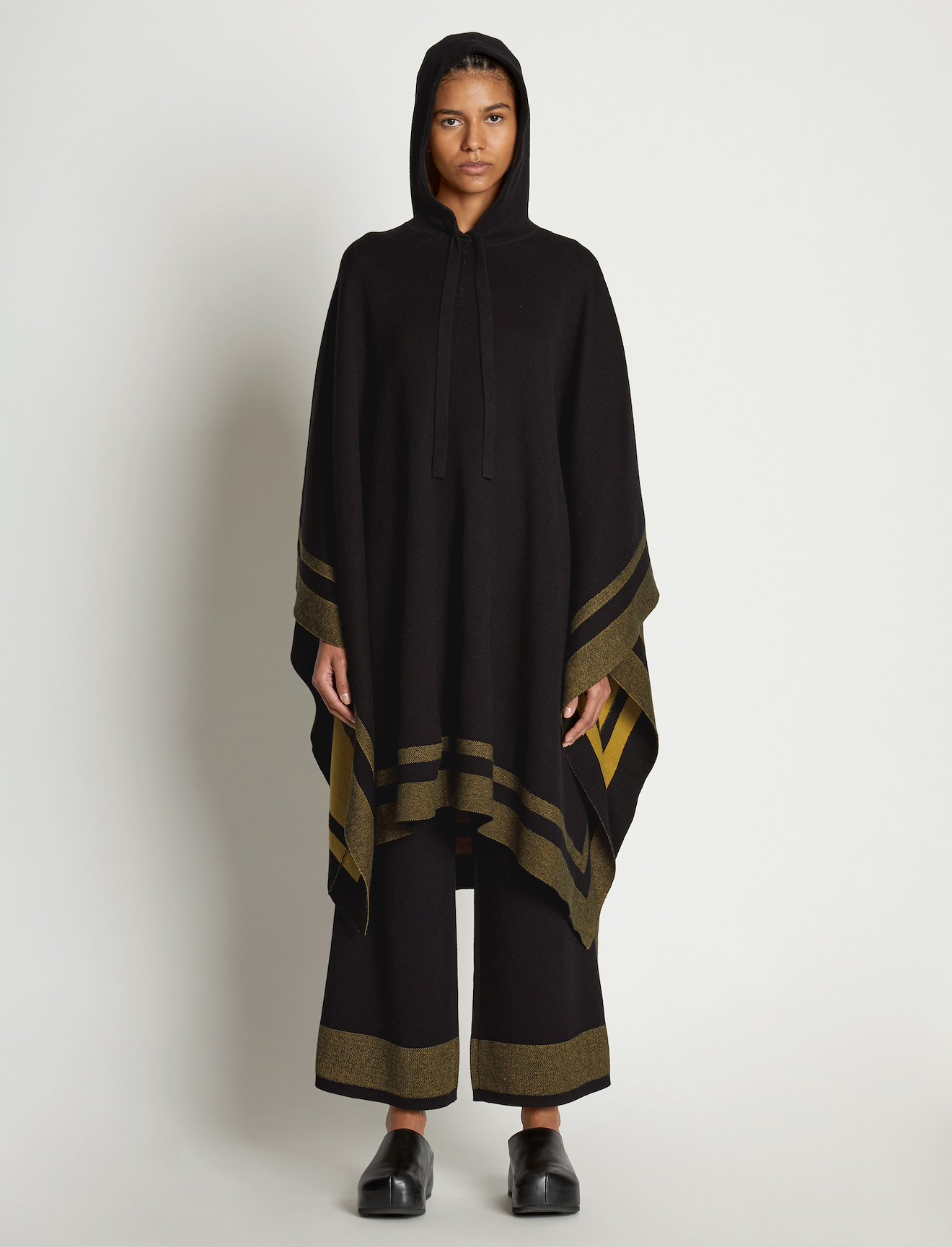 Blend Poncho in black | Schouler