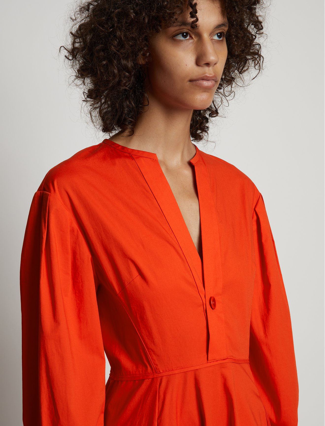 V-Neck Poplin Dress #5