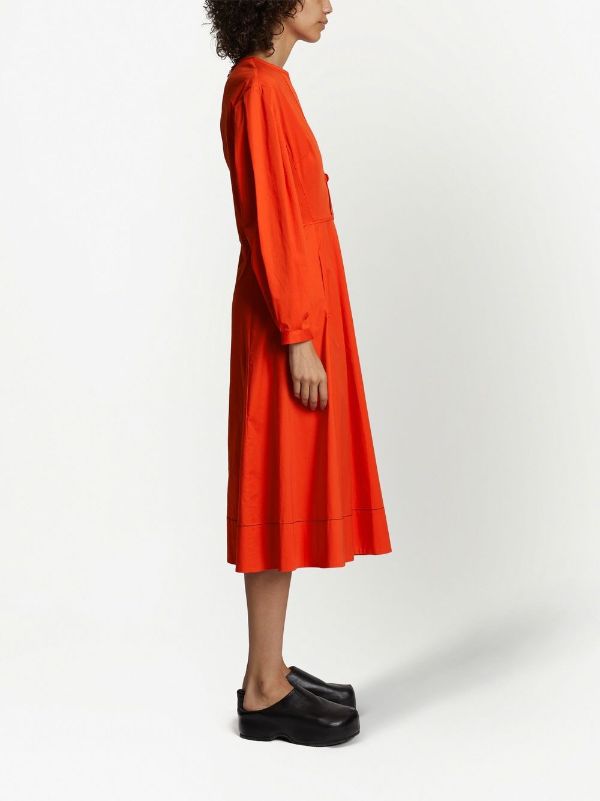 Zara red hotsell poplin dress