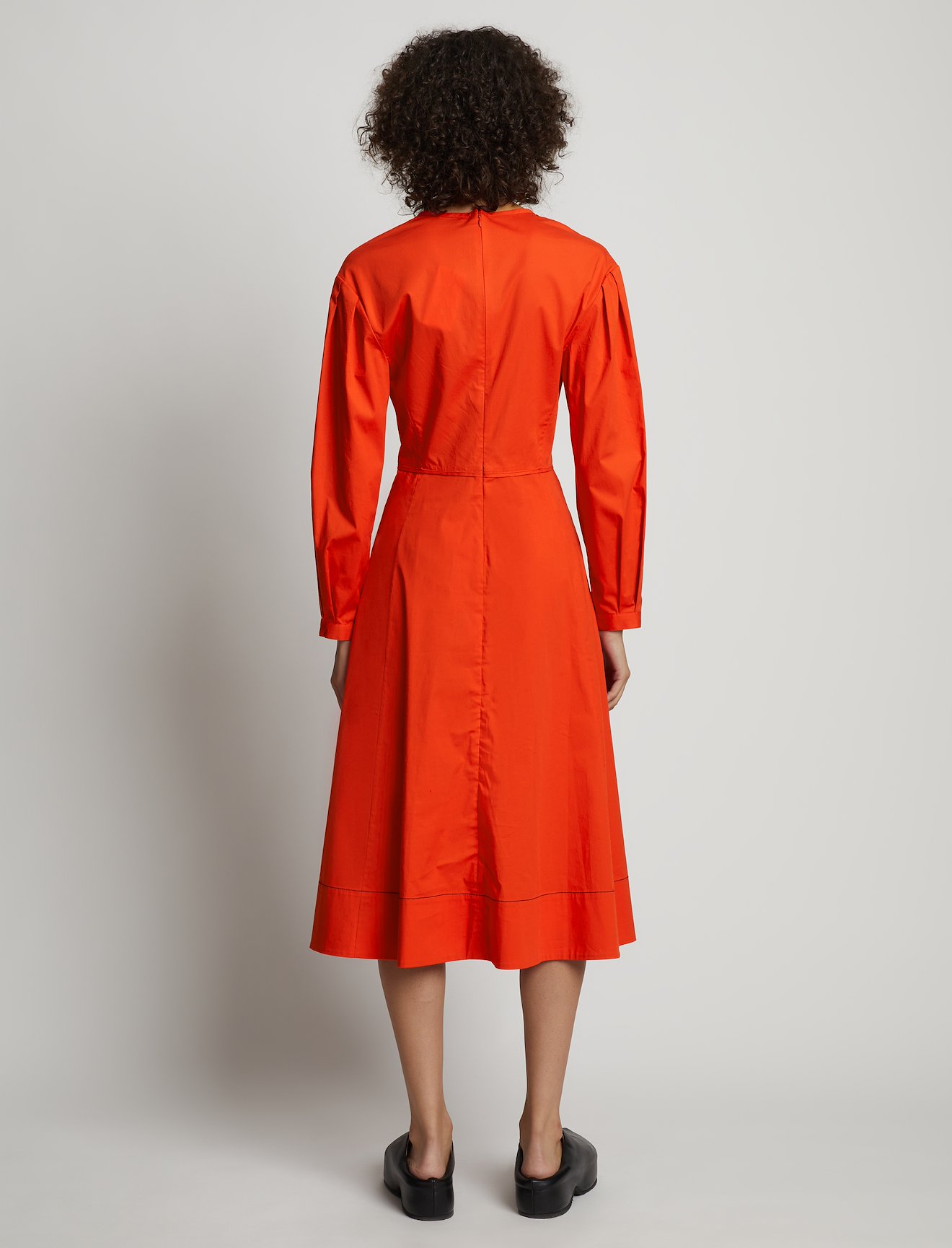 V-Neck Poplin Dress #4