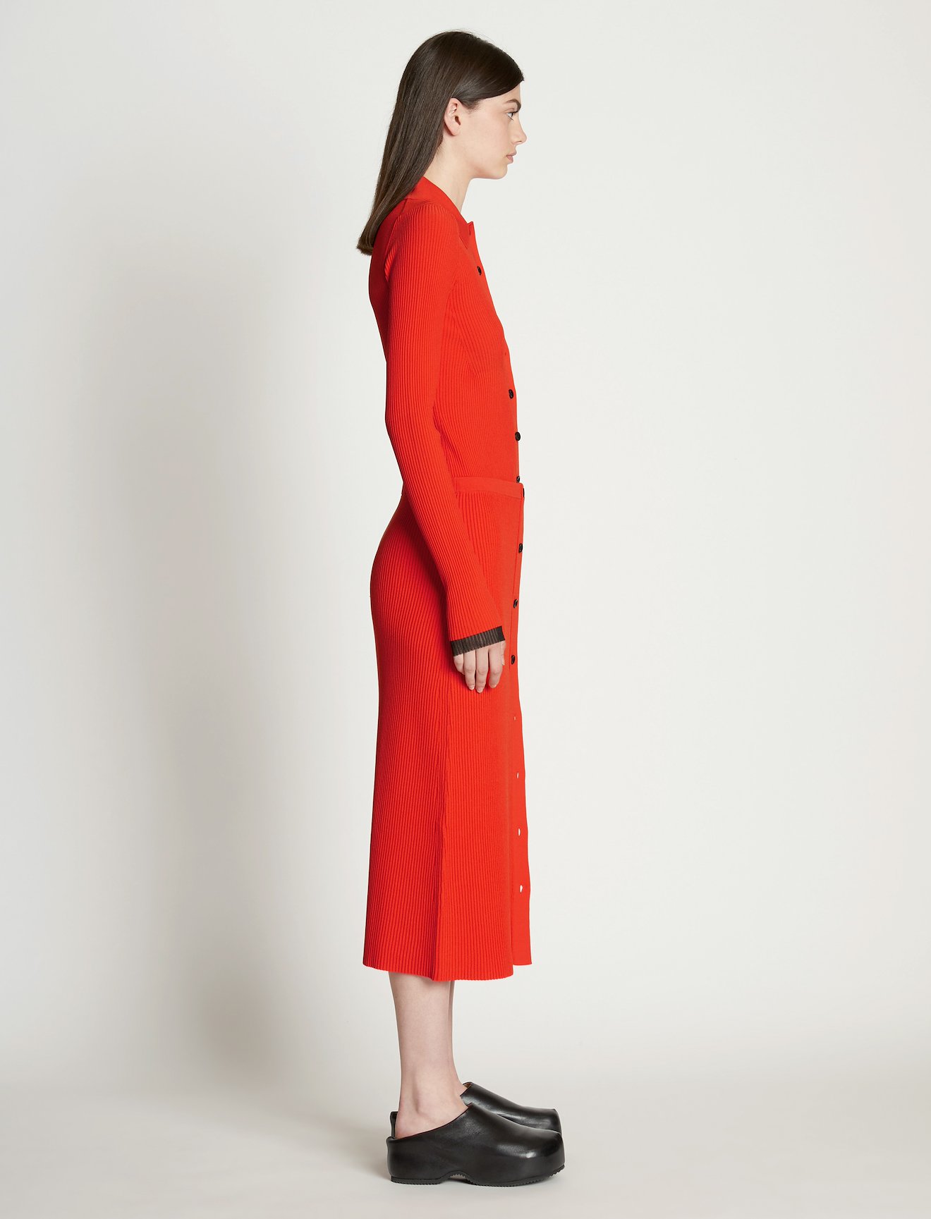Rib Knit Button Front Skirt #1
