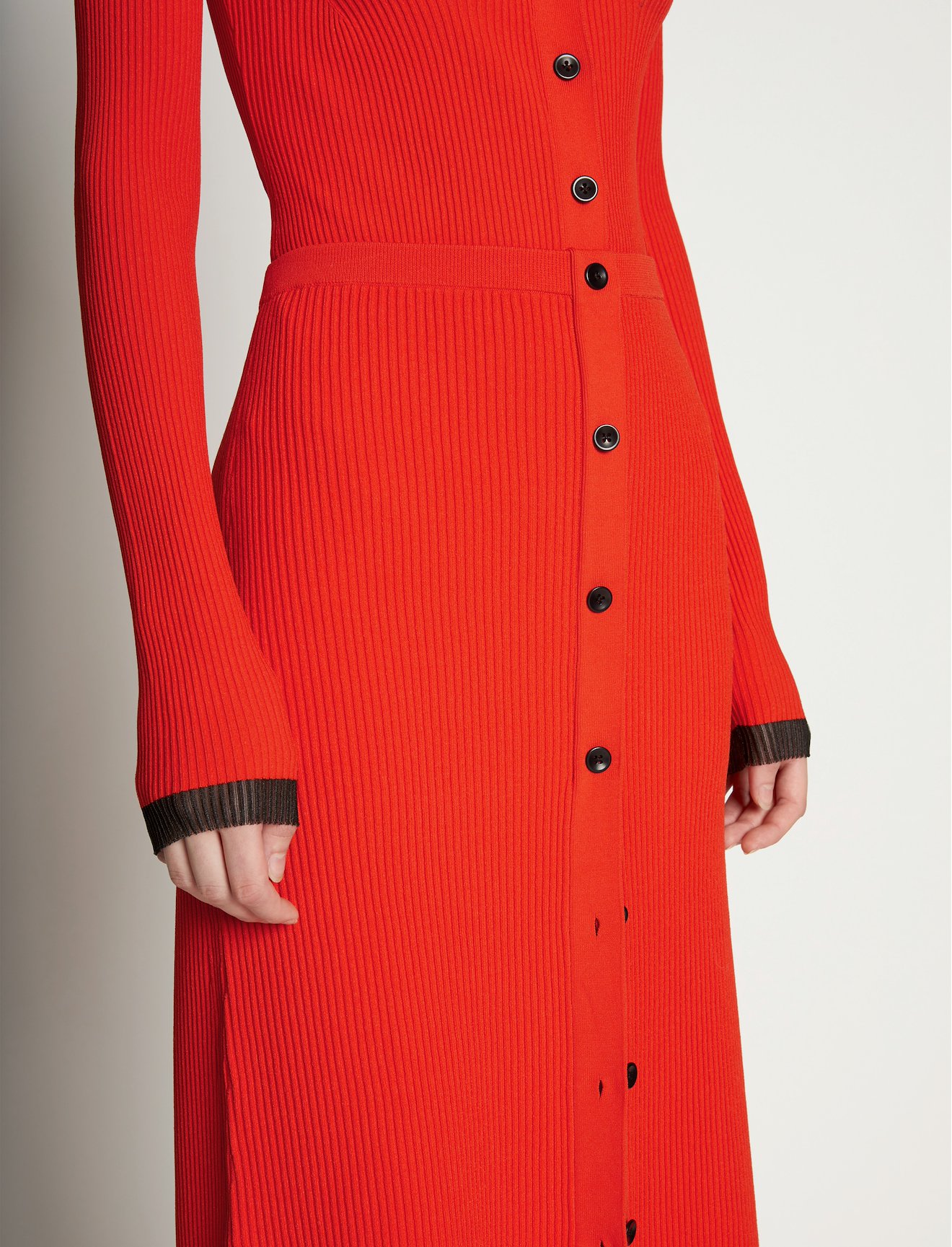 Rib Knit Button Front Skirt #3