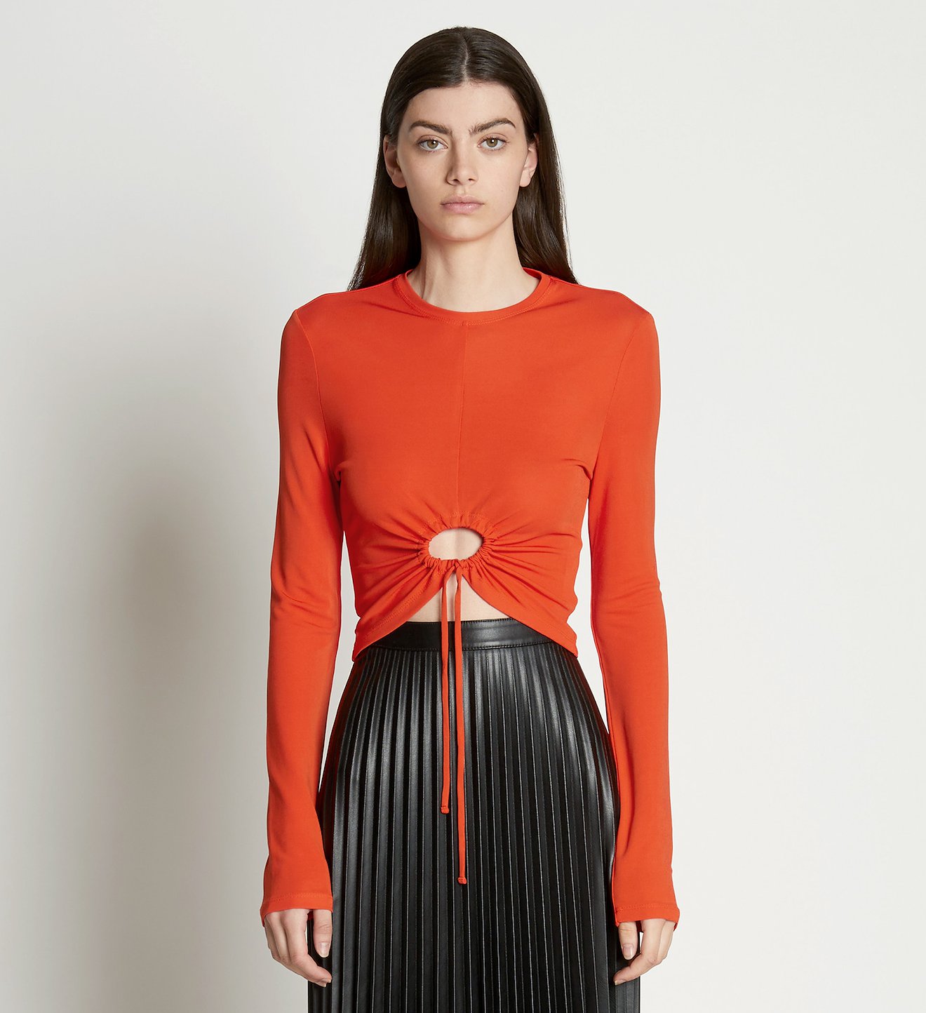 Matte Crepe Drawstring Top
