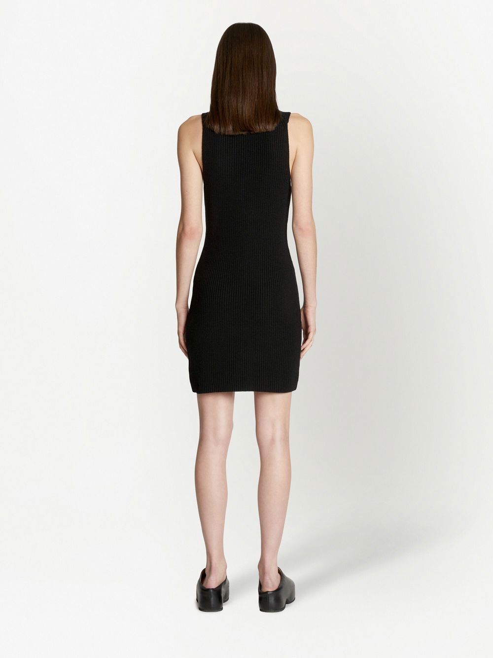 Shop Proenza Schouler White Label Sleeveless Ribbed-knit Mini Dress In Black