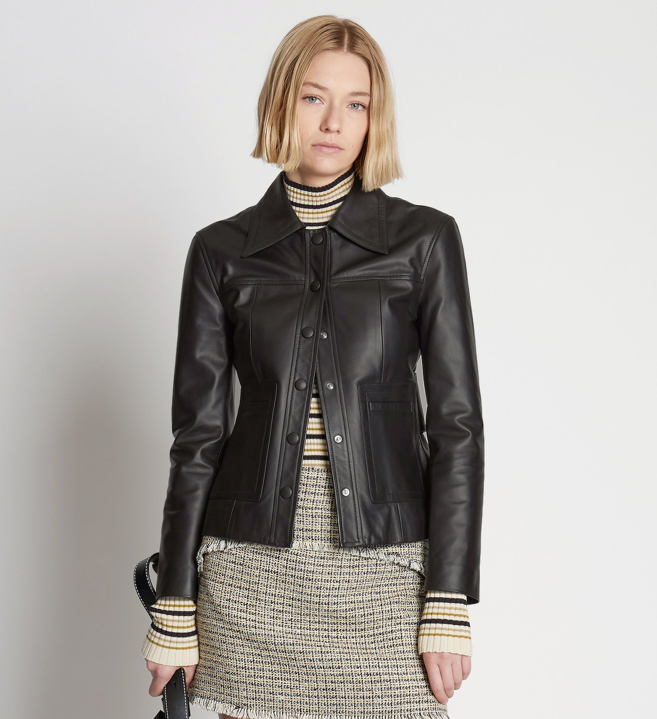 Cropped Leather Jacket