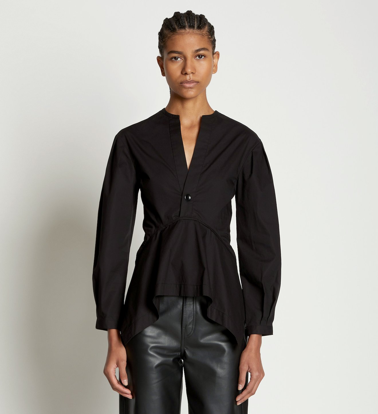 V-Neck Poplin Top