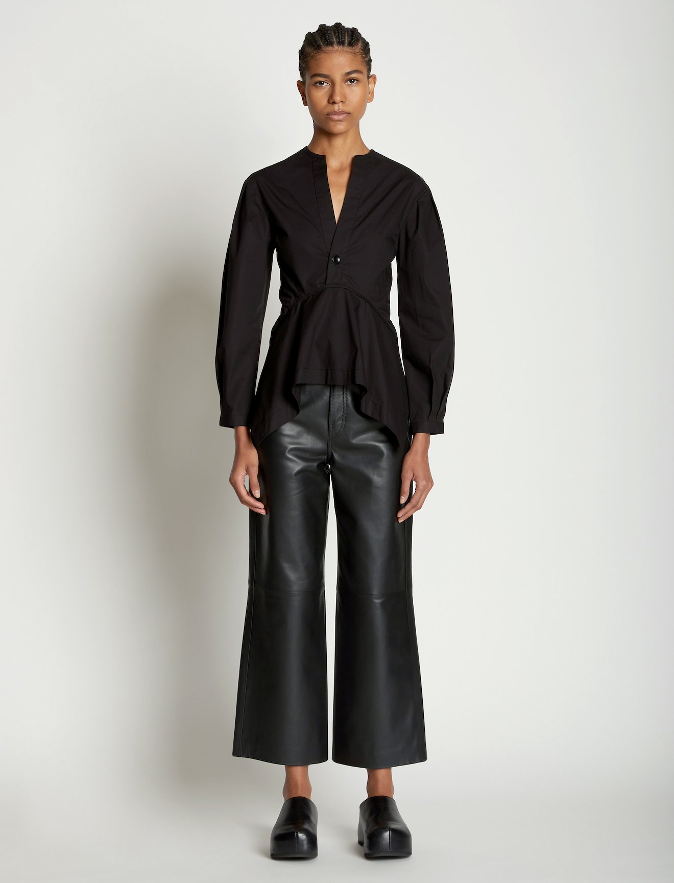 V-Neck Poplin Top #1