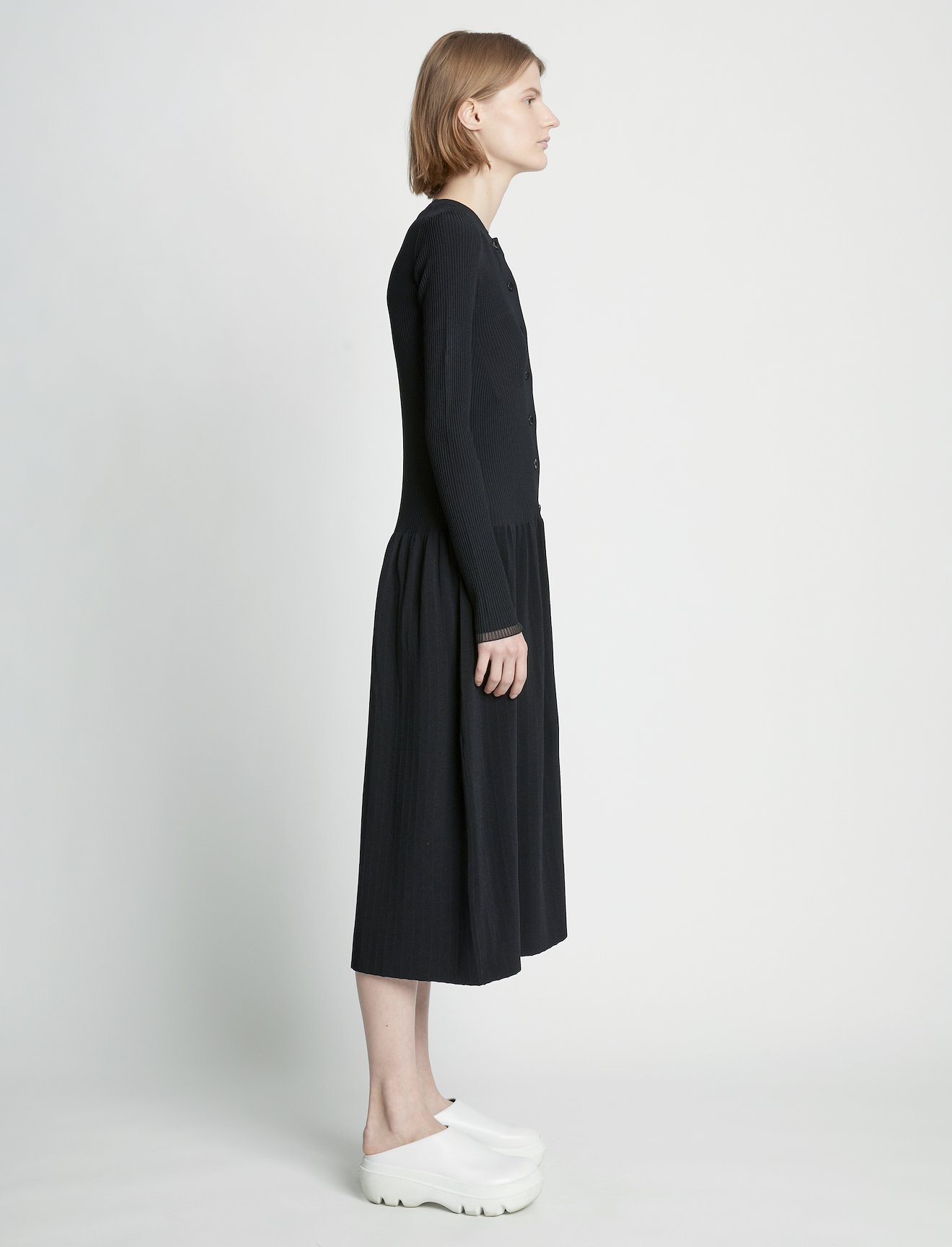 Rib Knit Button Front Dress #1