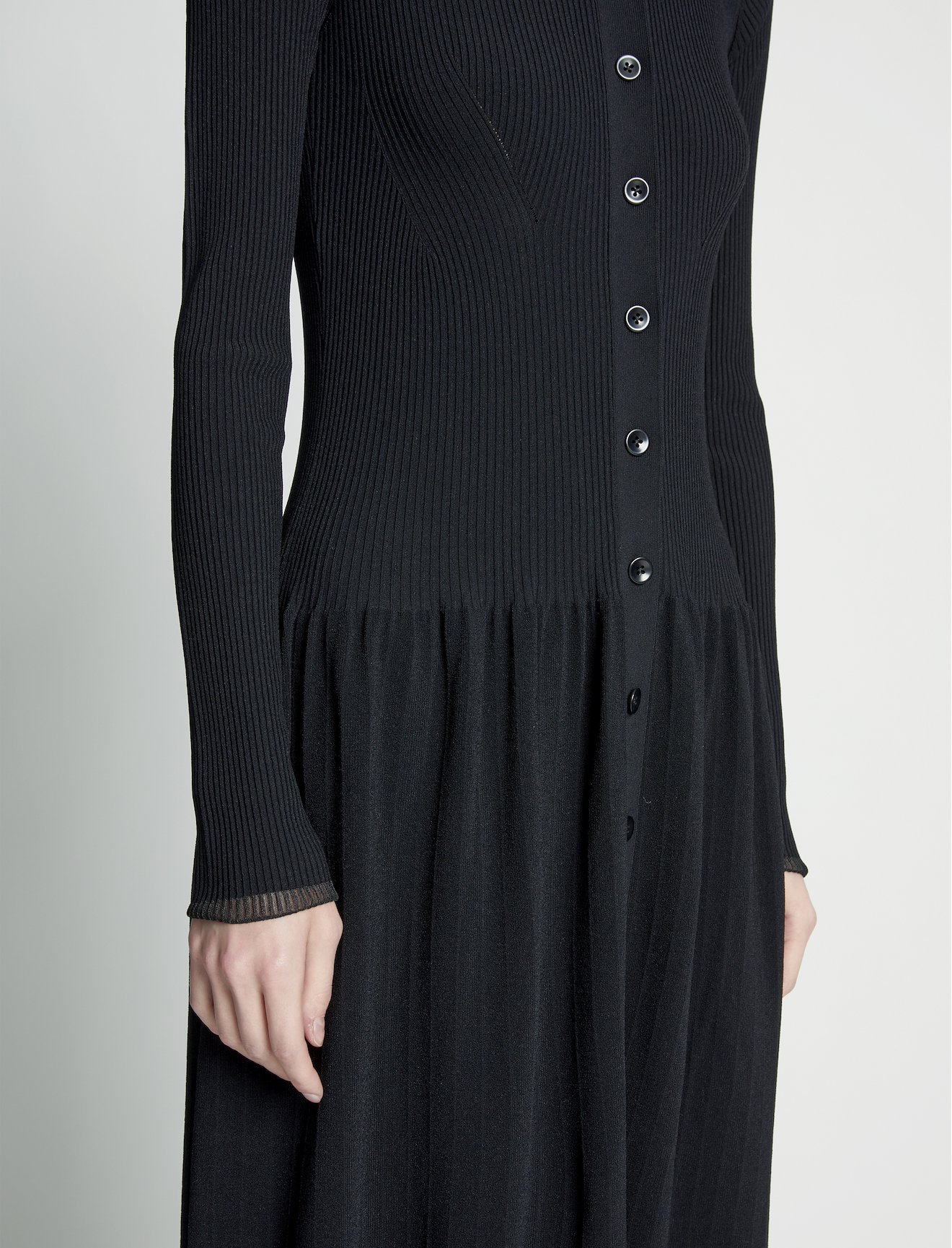 Rib Knit Button Front Dress #3