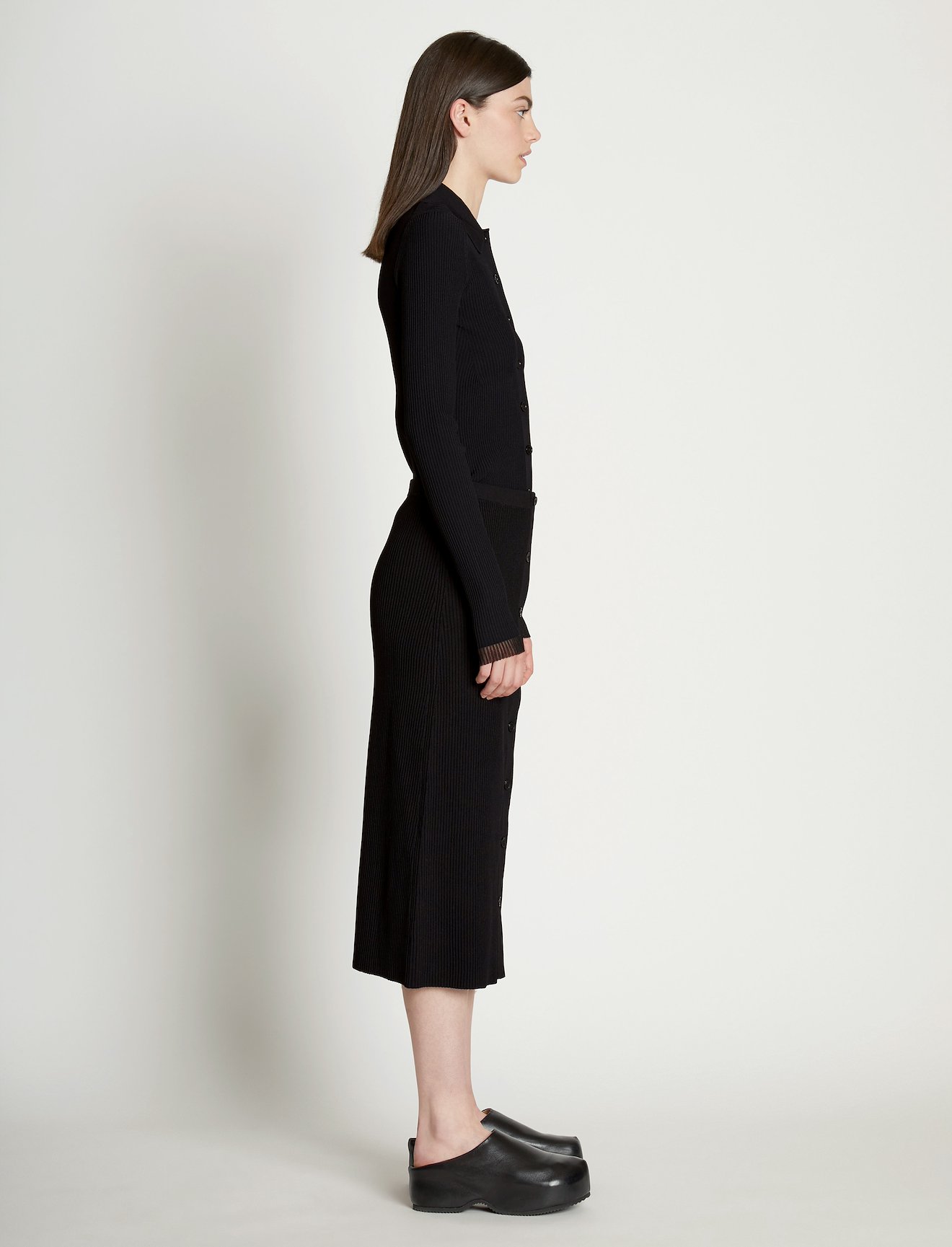 Rib Knit Button Front Skirt #1