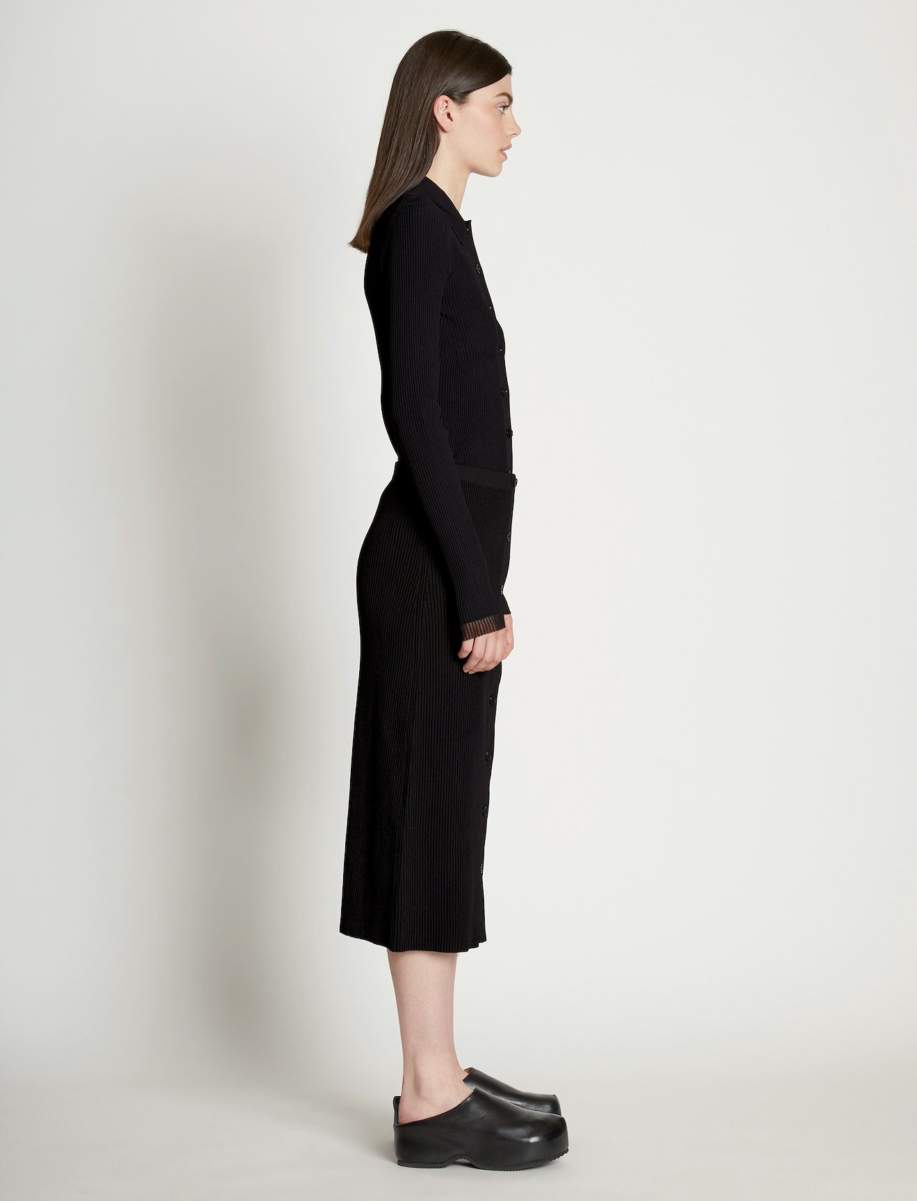 Rib Knit Button Front Skirt #1