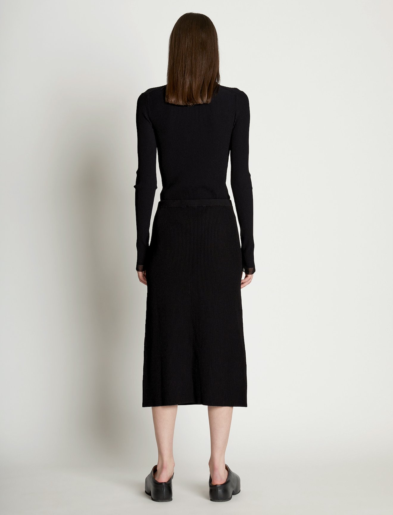 Rib Knit Button Front Skirt #2