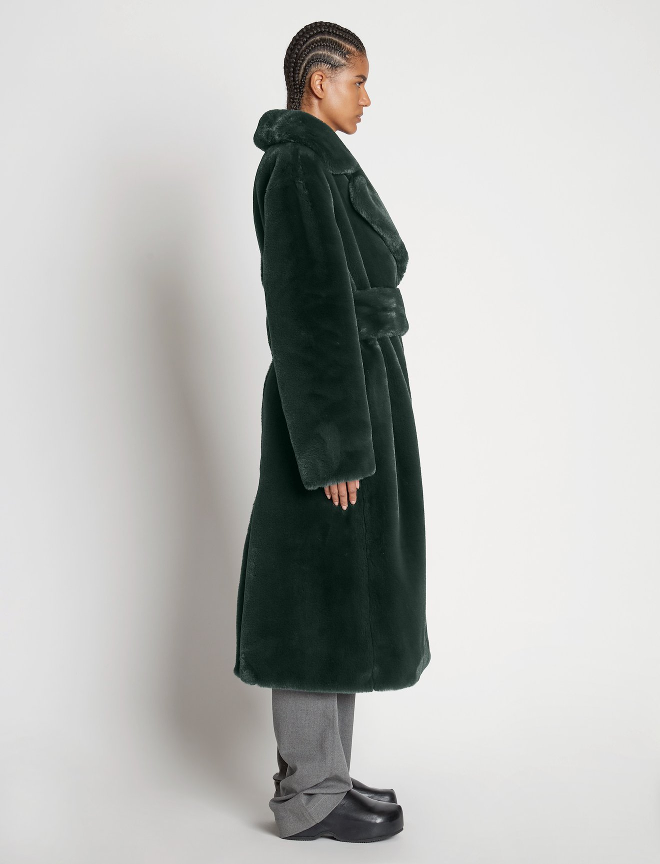Faux Fur Belted Coat #1