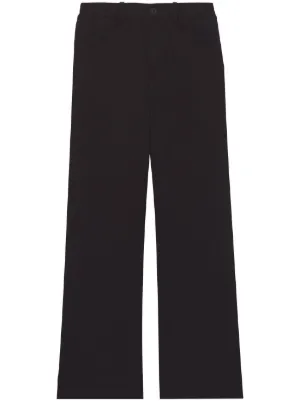 GANNI ストライプ ワイドパンツ | ブラック | FARFETCH JP