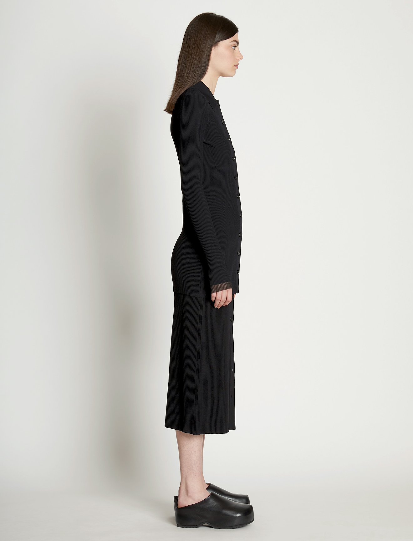 Rib Knit Fitted Cardigan #2