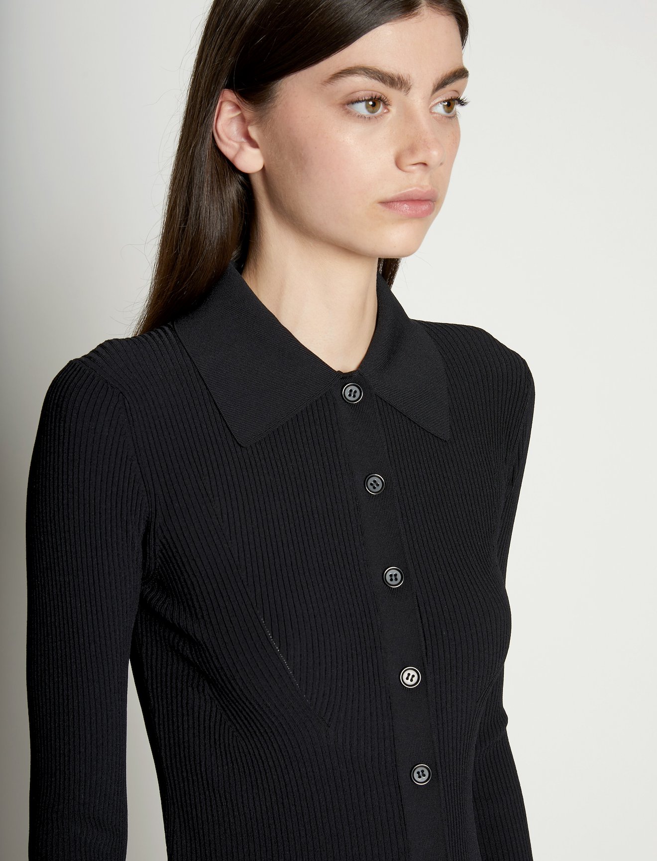 Rib Knit Fitted Cardigan #4