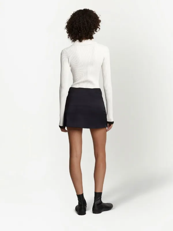 Topshop black outlet satin mini skirt