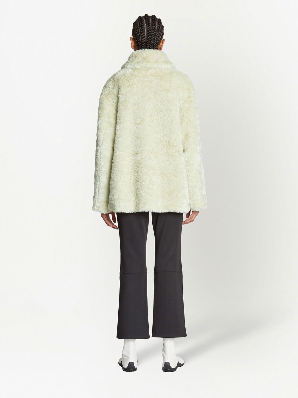 Shop Proenza Schouler White Label Faux-fur Button-front Jacket In Neutrals