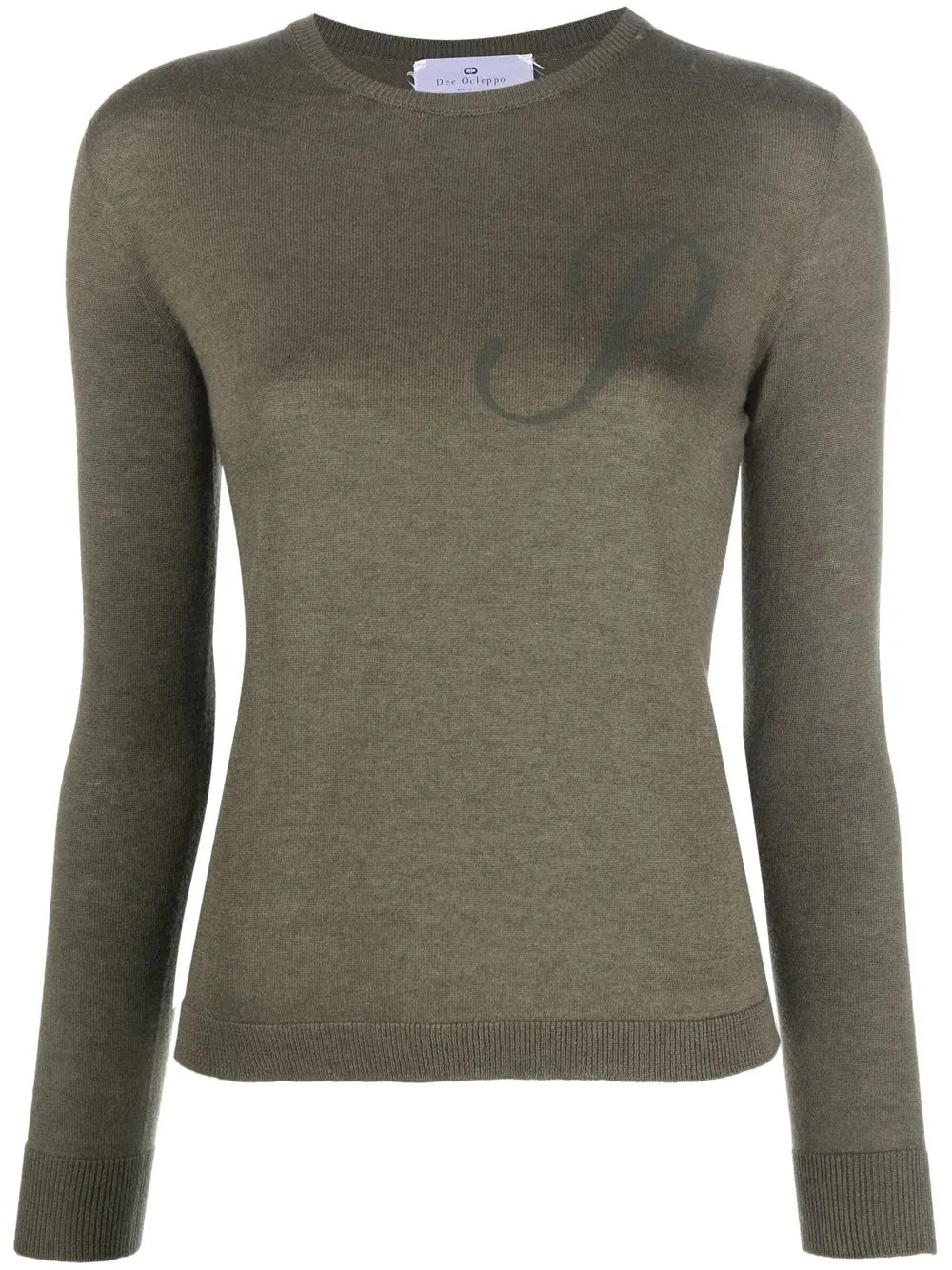 

Dee Ocleppo top tejido con letra P estampada - Verde