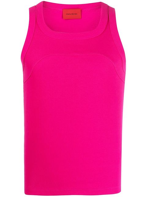 A BETTER MISTAKE Exposed ribbed tank top