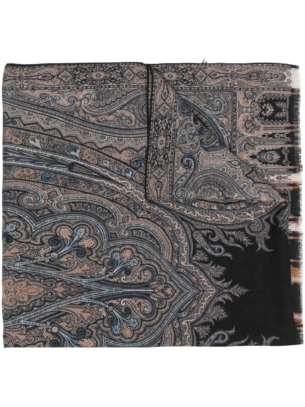 

ETRO paisley-print knitted scarf - Black