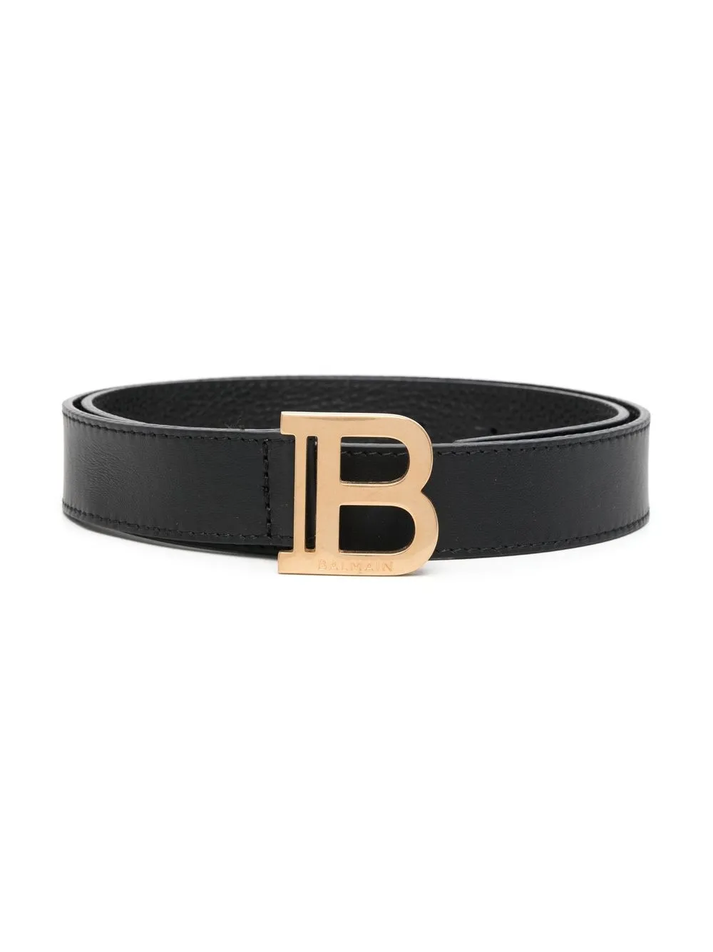 

Balmain Kids TEEN logo-buckle detail leather belt - Black