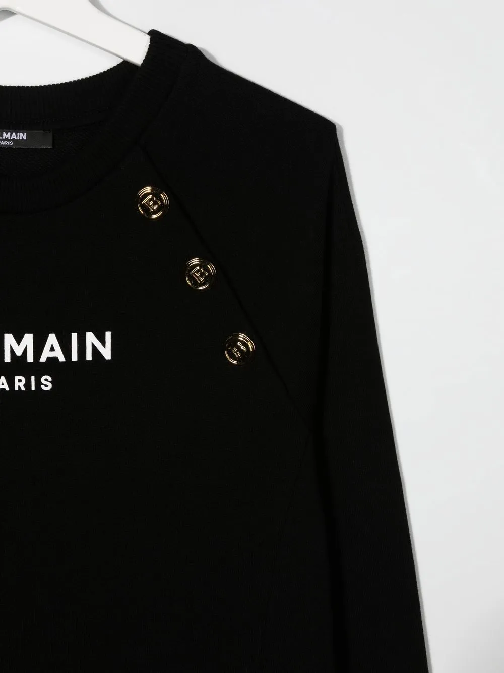  Balmain Kids Teen Sweatshirtkleid Mit Logo Print   Schwarz 