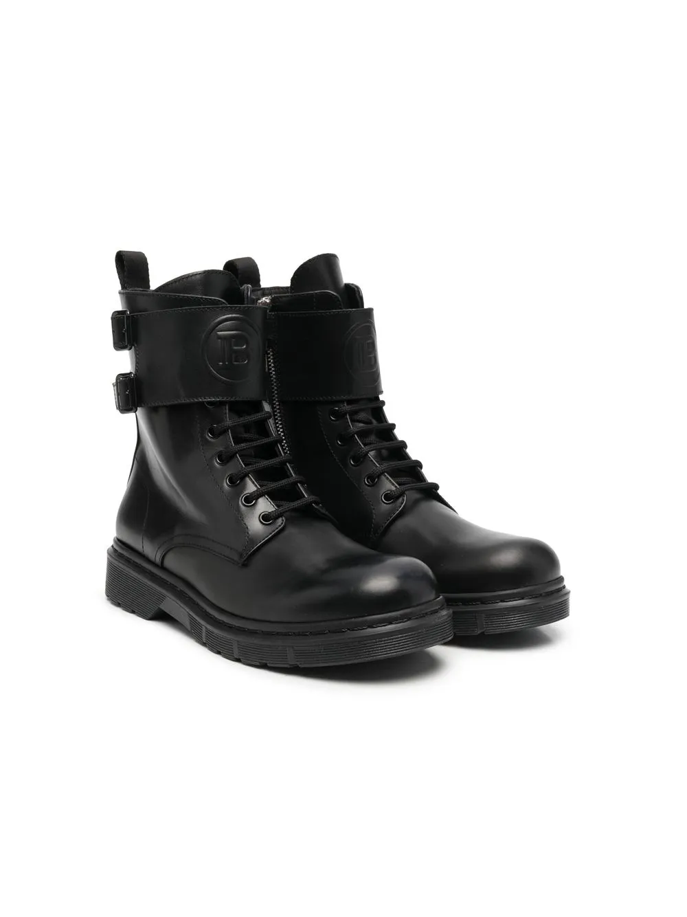 

Balmain Kids botines con logo en relieve - Negro