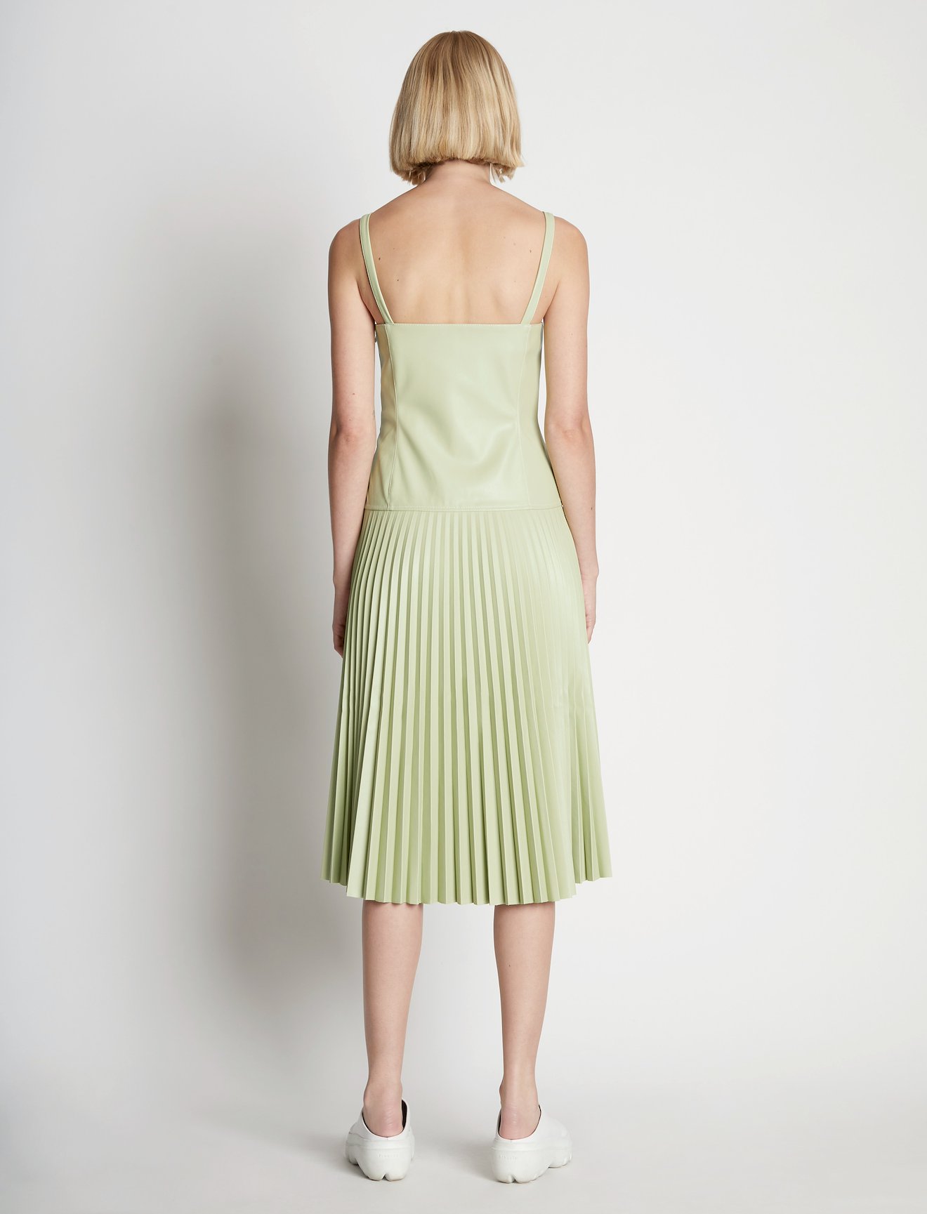 Drop Waist Faux Leather Dress #2