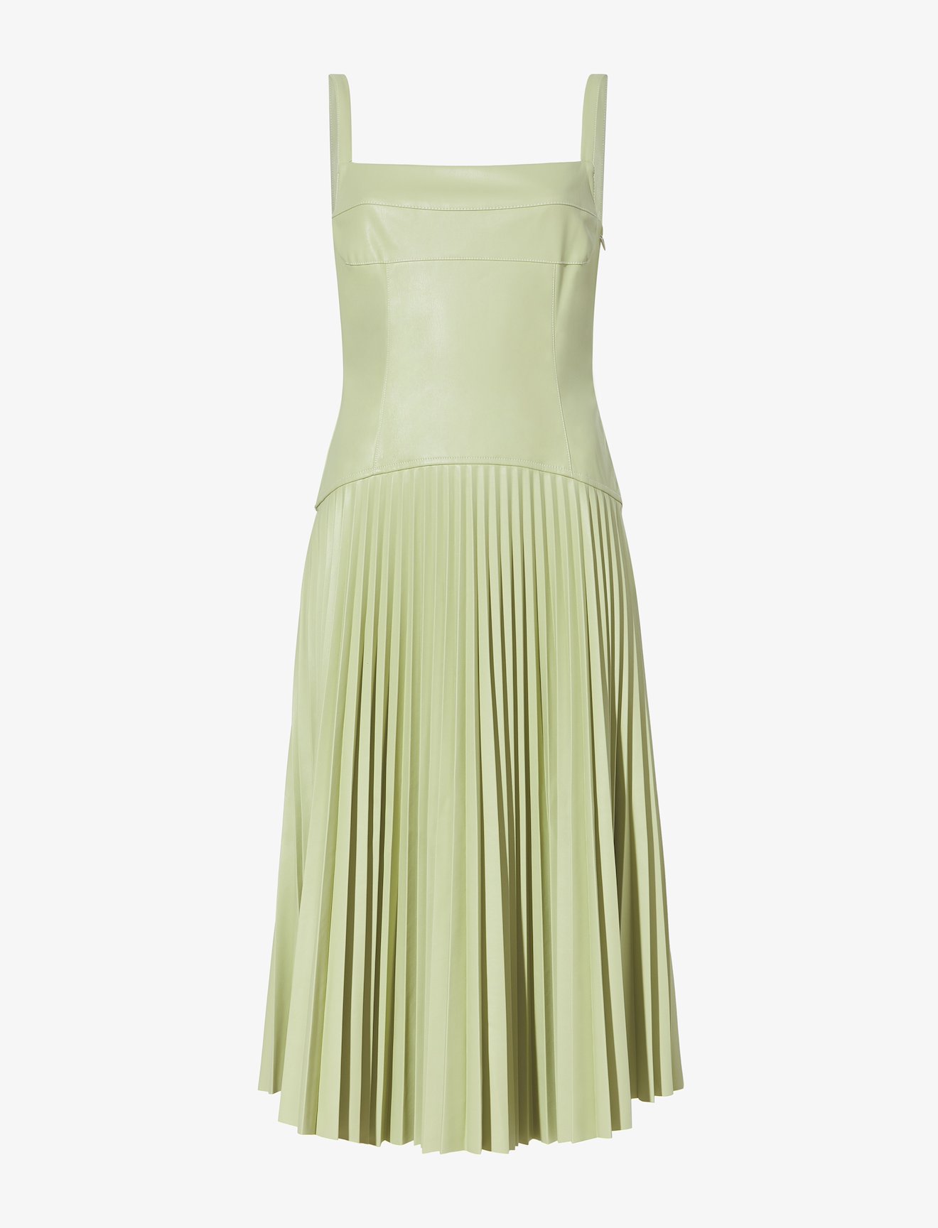 Drop Waist Faux Leather Dress #4