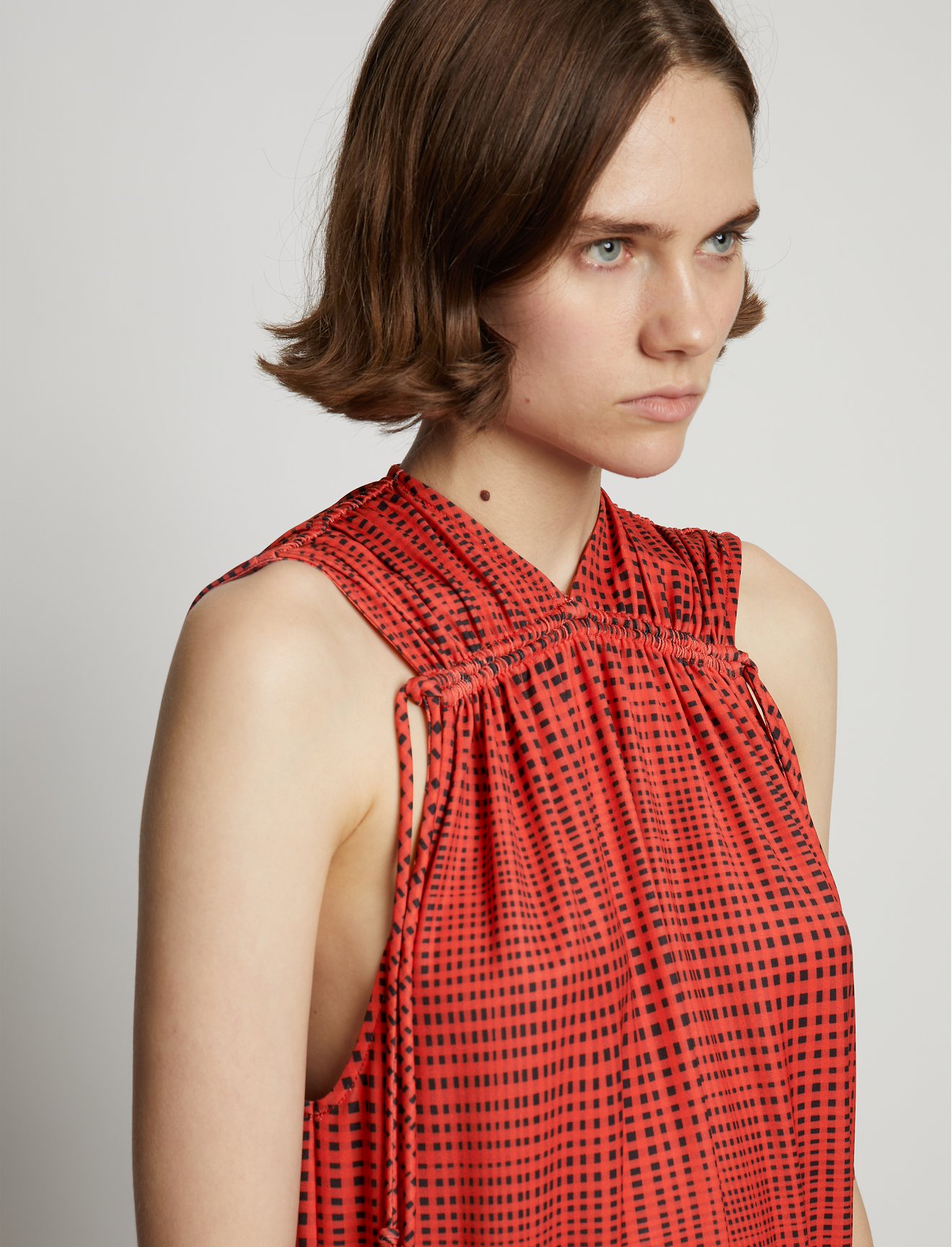 Pleatable Crepe Drawstring Dress #3
