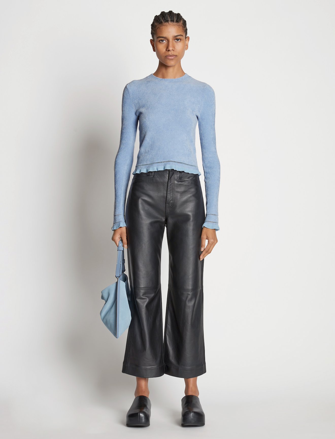 Cropped Turtleneck Chenille Sweater #1