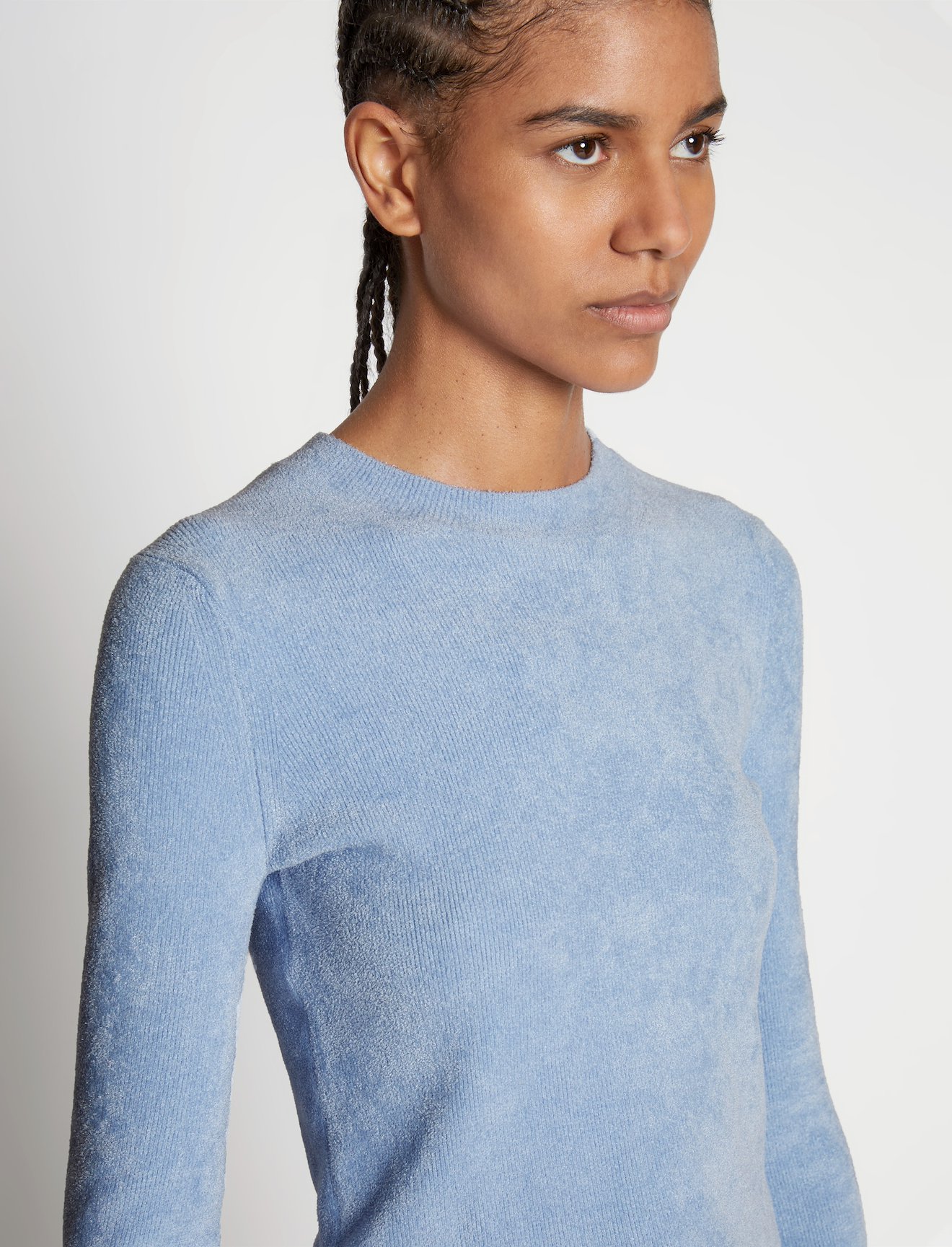 Cropped Turtleneck Chenille Sweater #4
