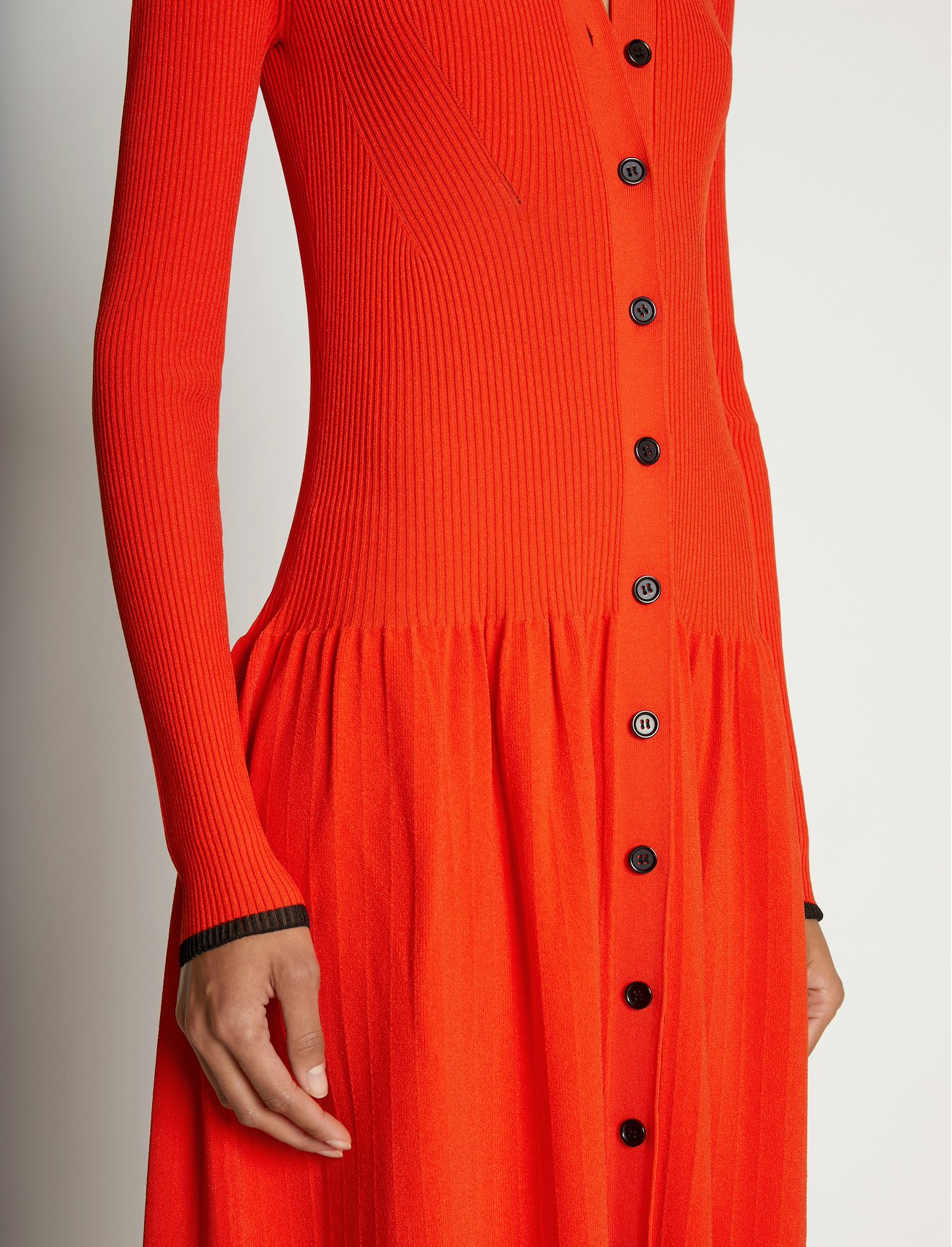 Rib Knit Button Front Dress #3